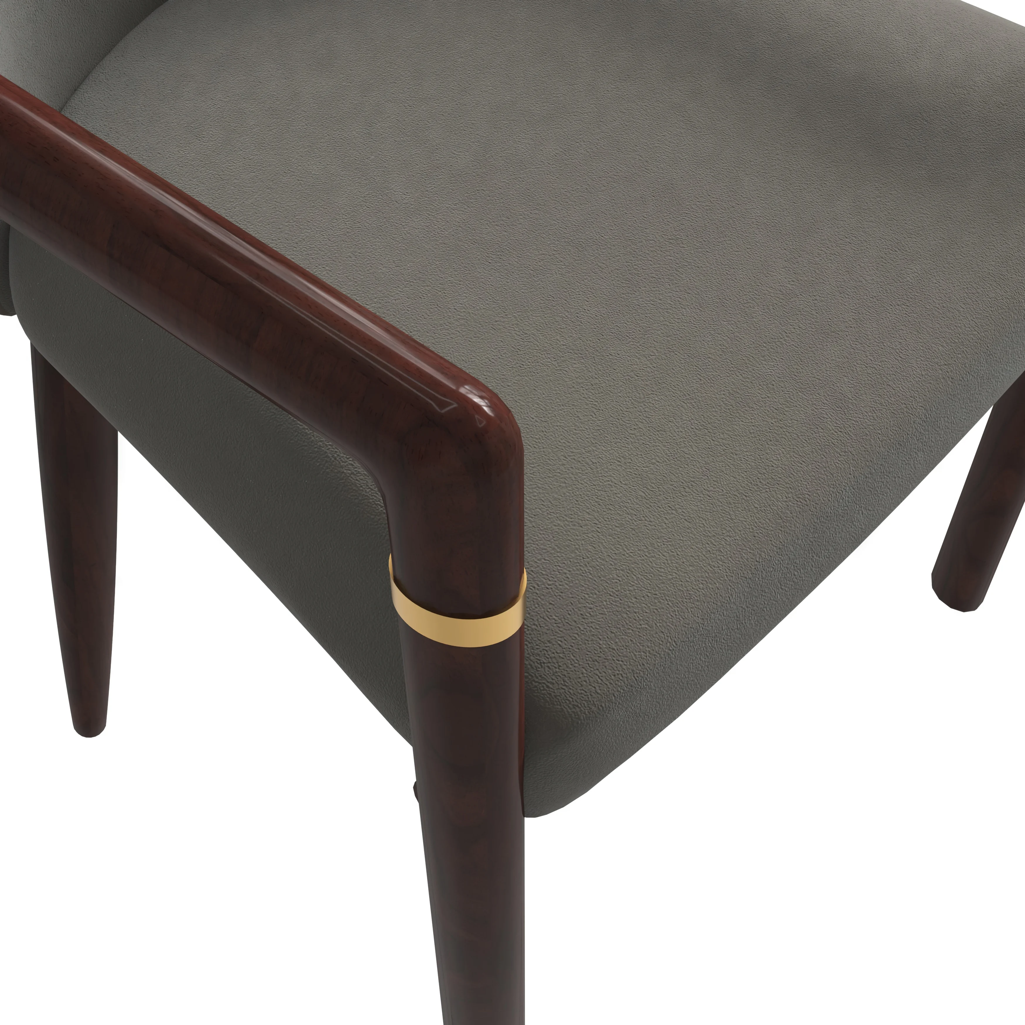 Opaline Series Elegant Wooden Dining Chair in Two-Tone Kahki