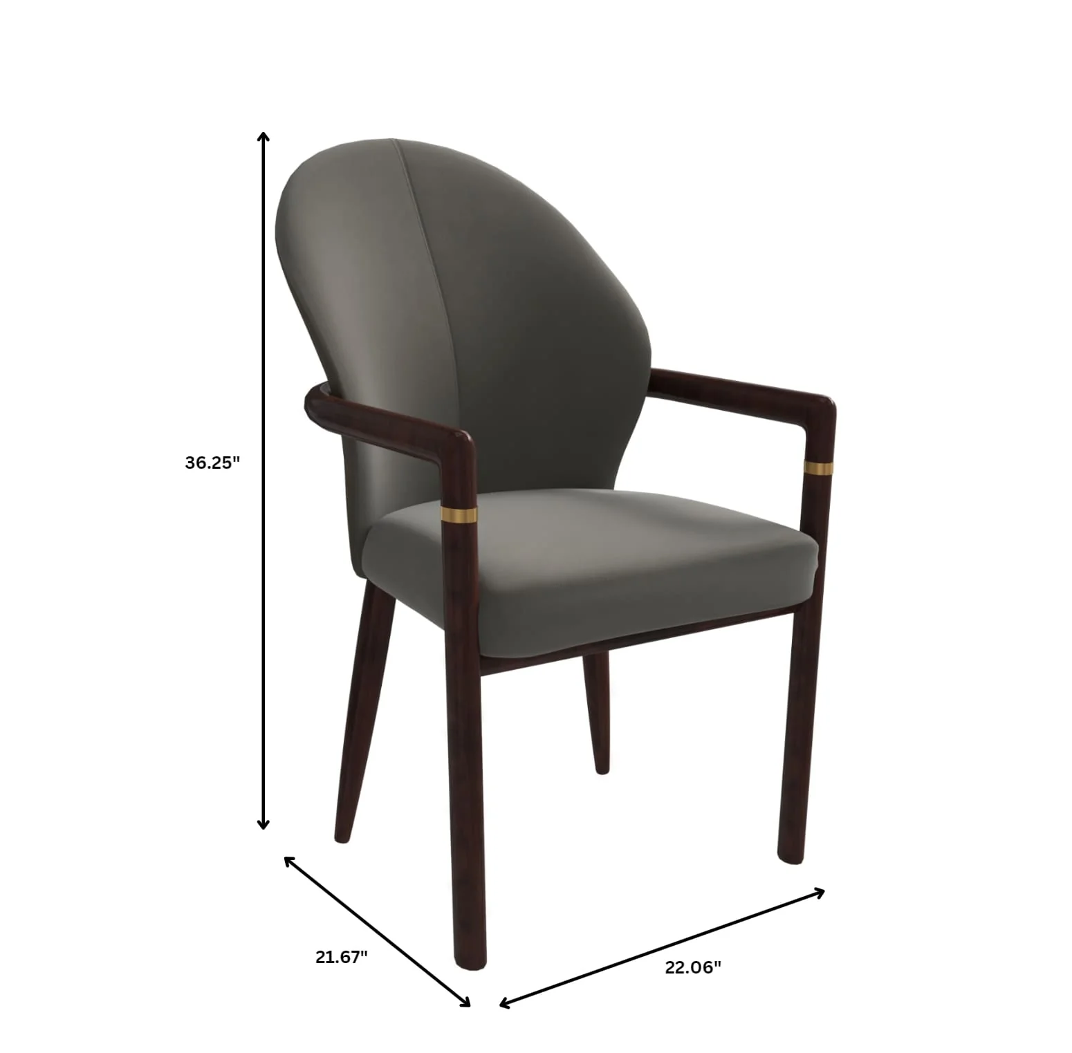 Opaline Series Elegant Wooden Dining Chair in Two-Tone Kahki