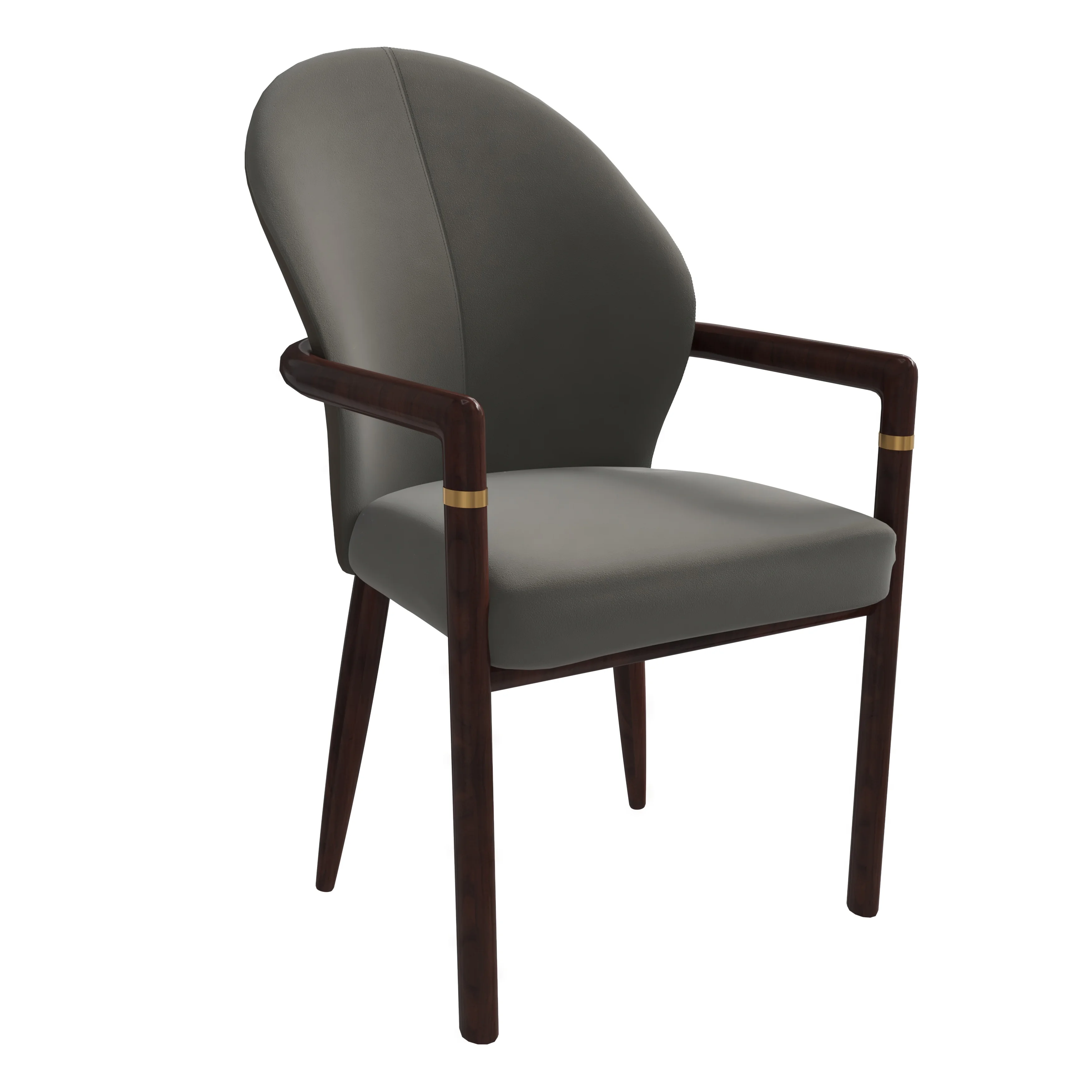 Opaline Series Elegant Wooden Dining Chair in Two-Tone Kahki