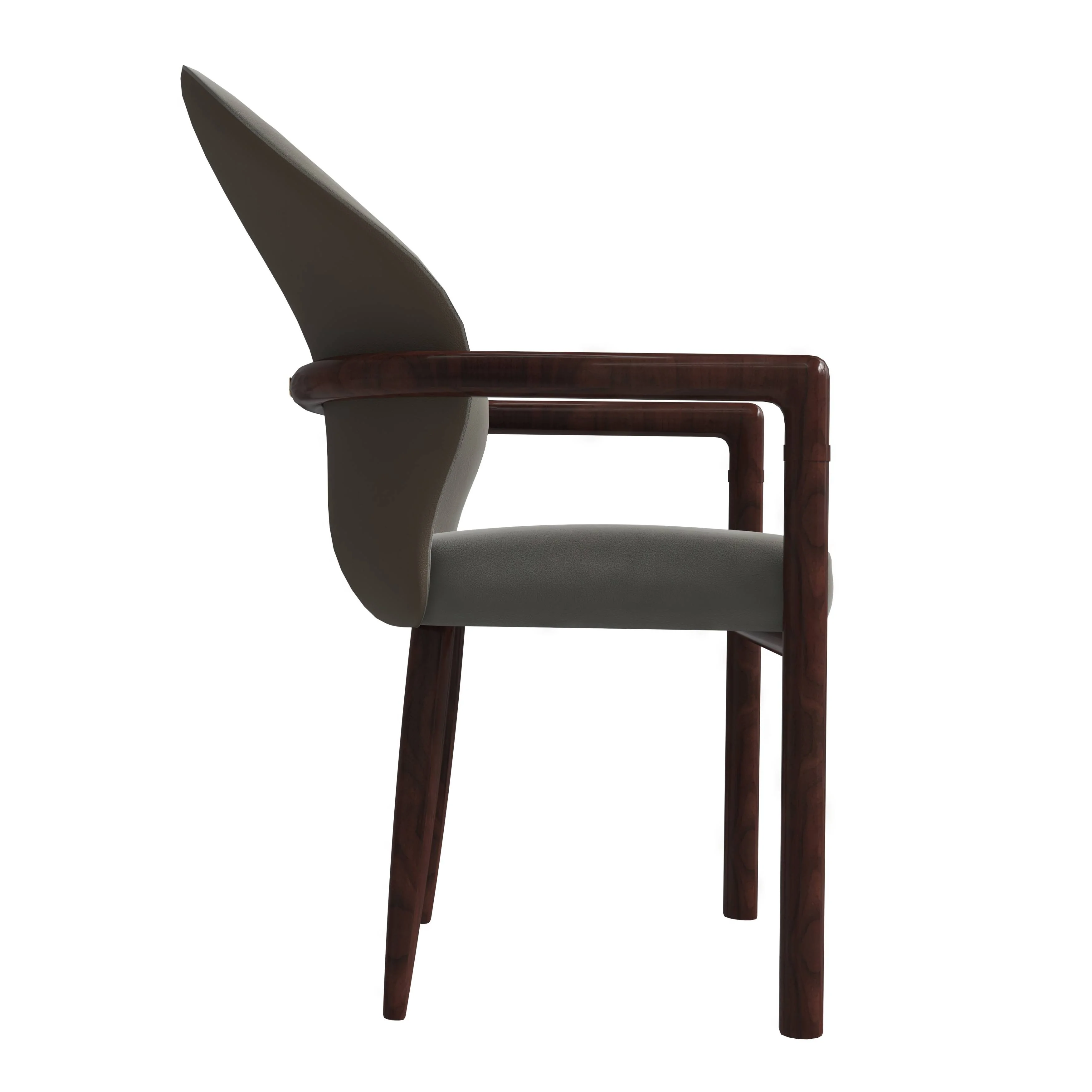 Opaline Series Elegant Wooden Dining Chair in Two-Tone Kahki - Set of 4