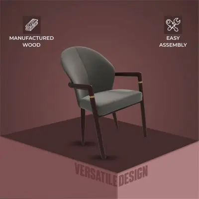 Opaline Series Elegant Wooden Dining Chair in Two-Tone Kahki - Set of 4