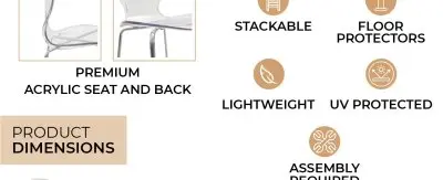 Oyster Acrylic Barstool with Steel Frame in Chrome Finish in Smoke