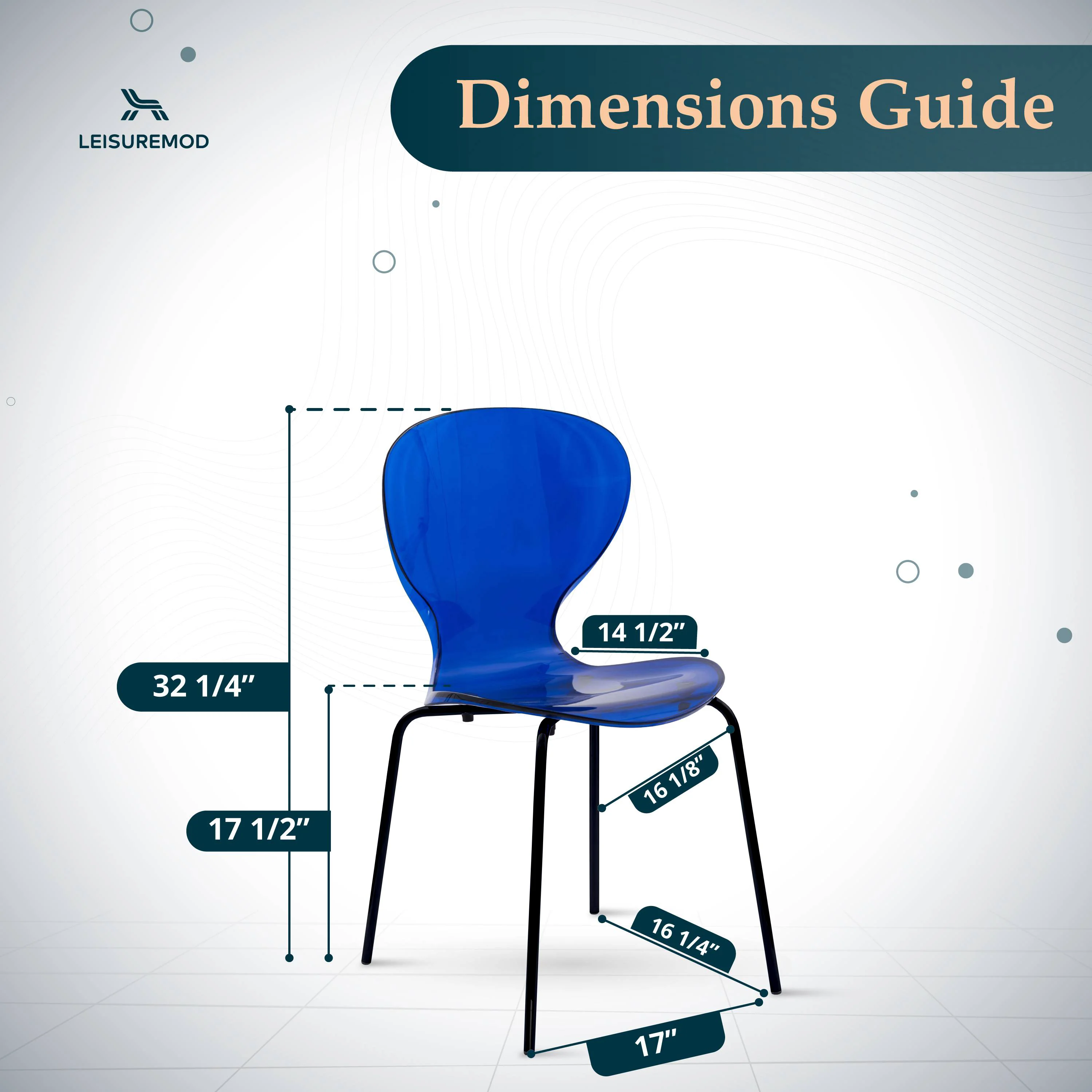 Modern Oyster Transparent Side Chair in Black Base