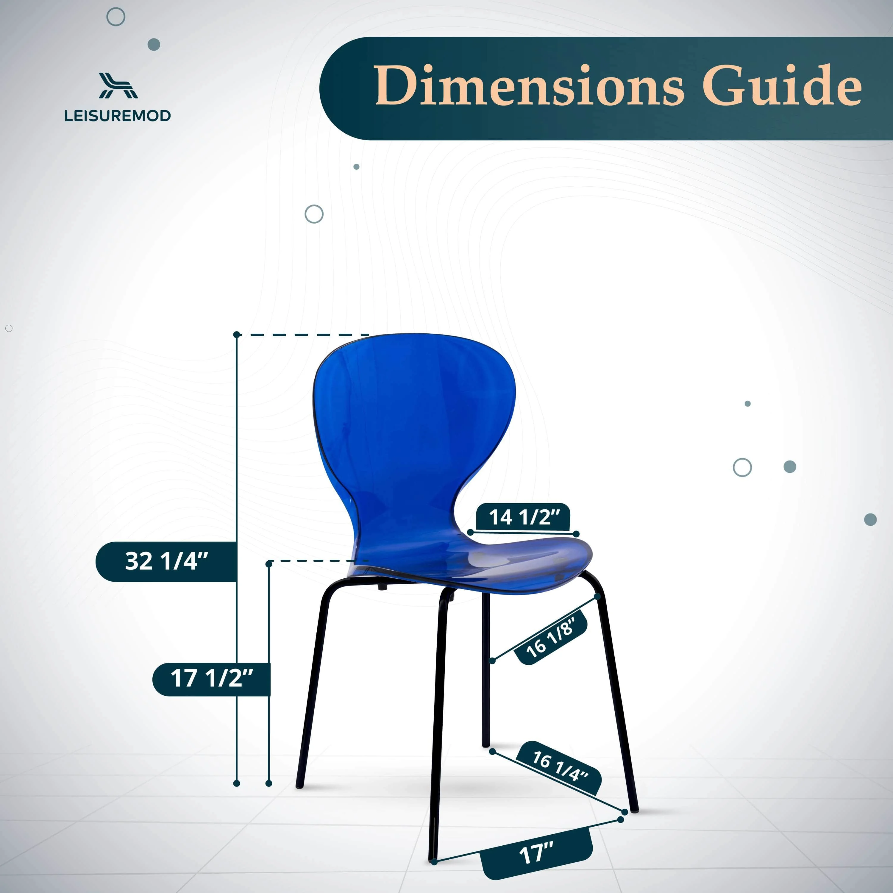 Modern Oyster Transparent Side Chair in Black Base set of 4