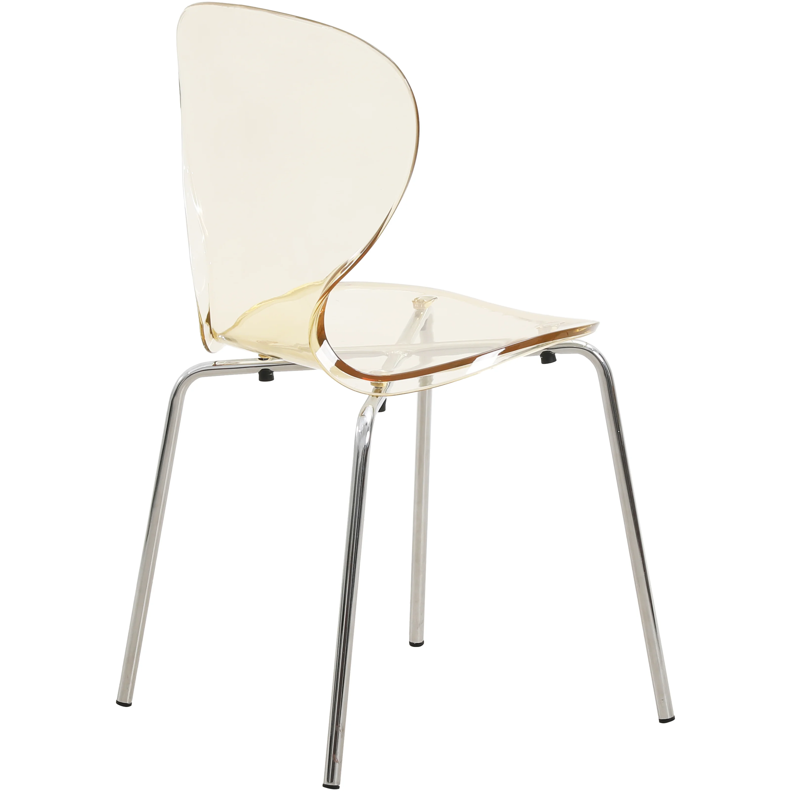 Modern Oyster Transparent Side Chair Set of 2