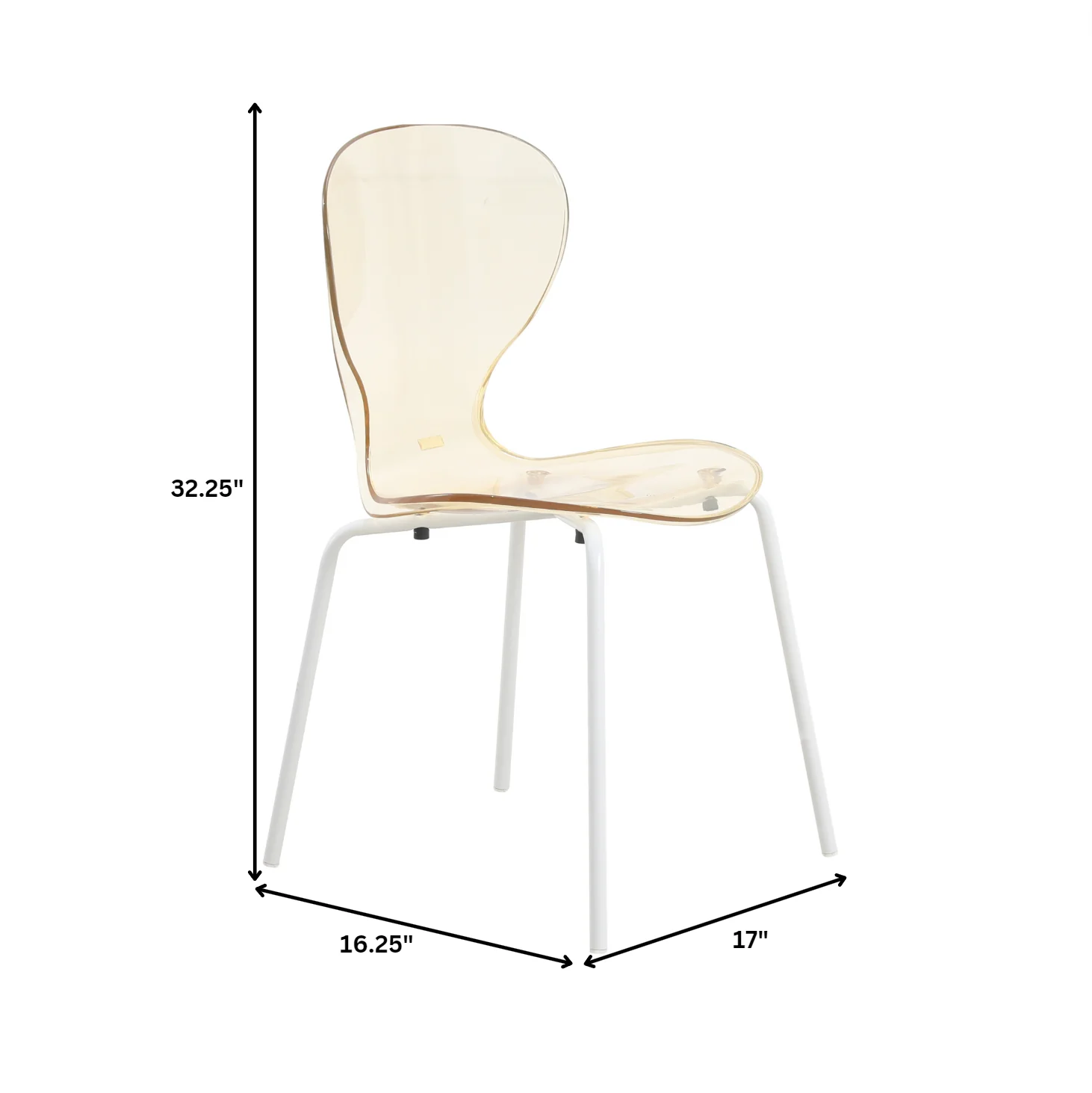 Modern Oyster Transparent Side Chair in White Base