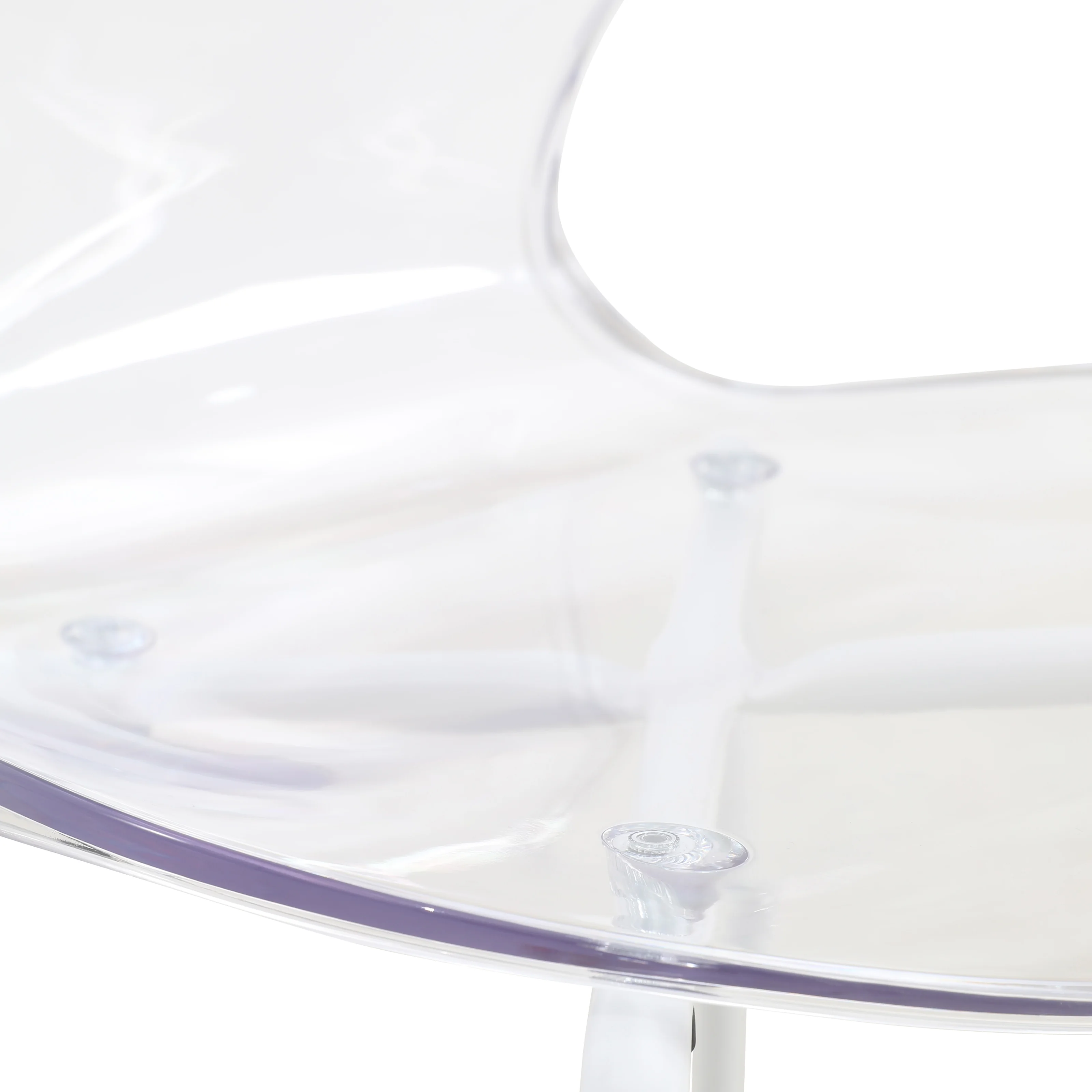Modern Oyster Transparent Side Chair in White Base