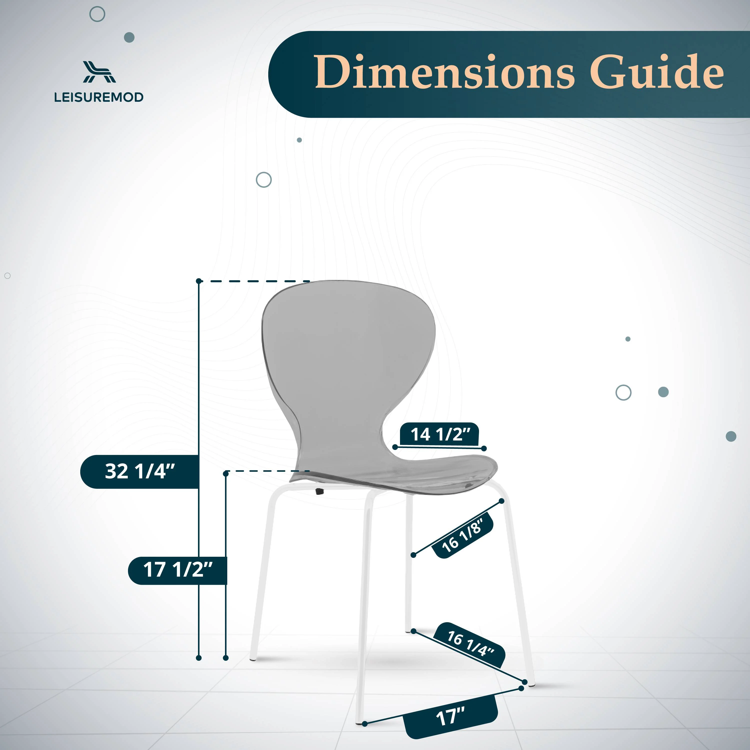 Modern Oyster Transparent Side Chair in White Base