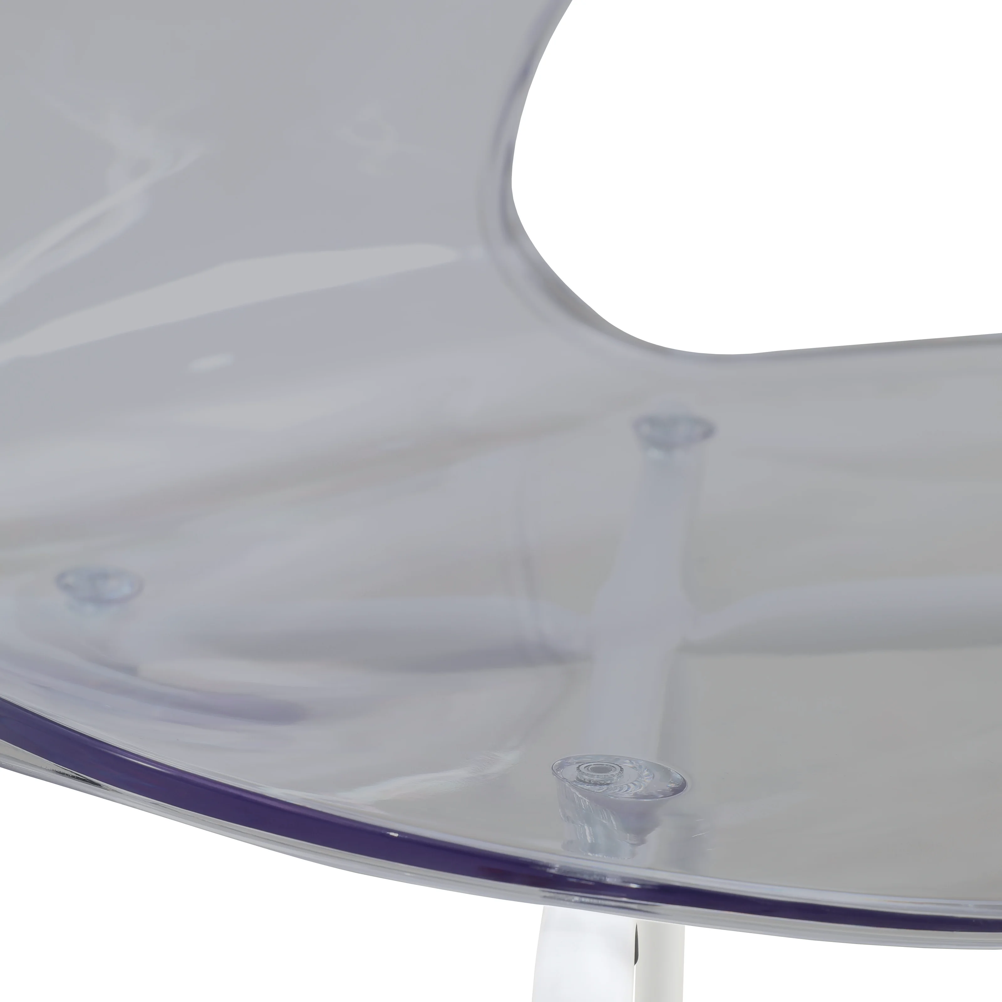 Modern Oyster Transparent Side Chair in White Base