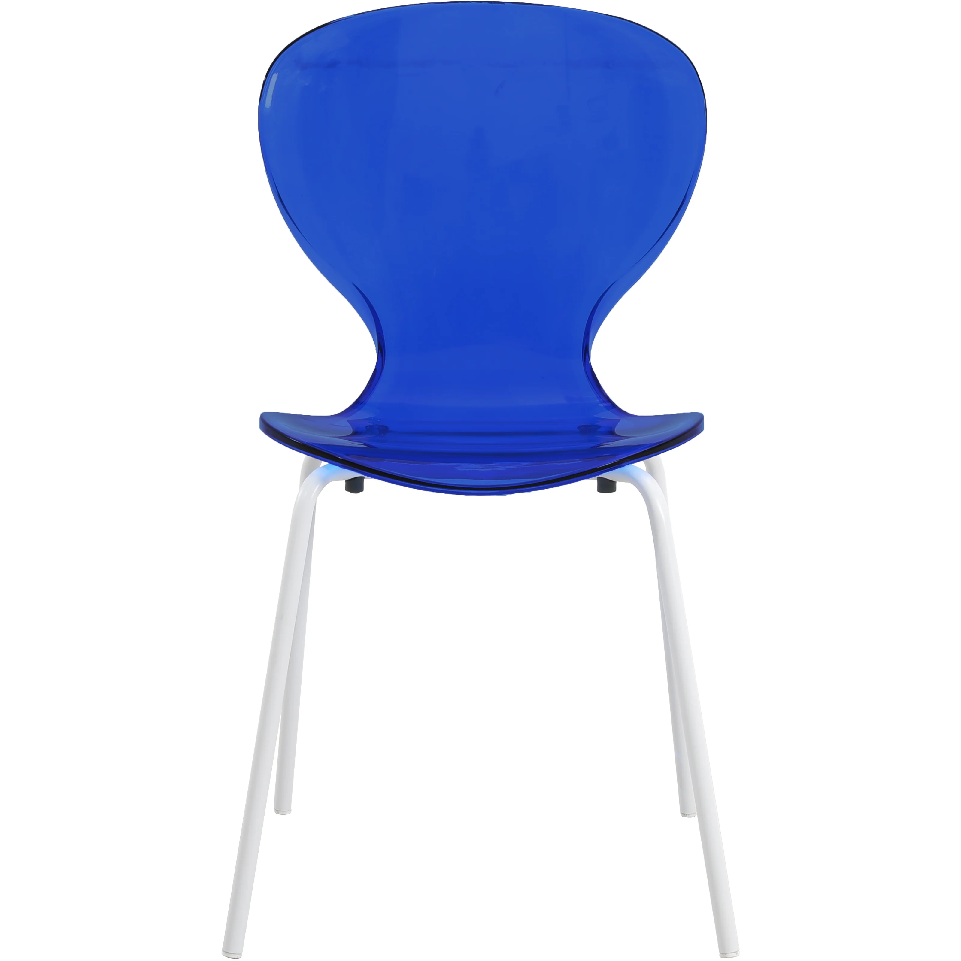 5-Piece Dining Set Round White MDF Dining Table and 4 Plastic Dining Chairs with White Base