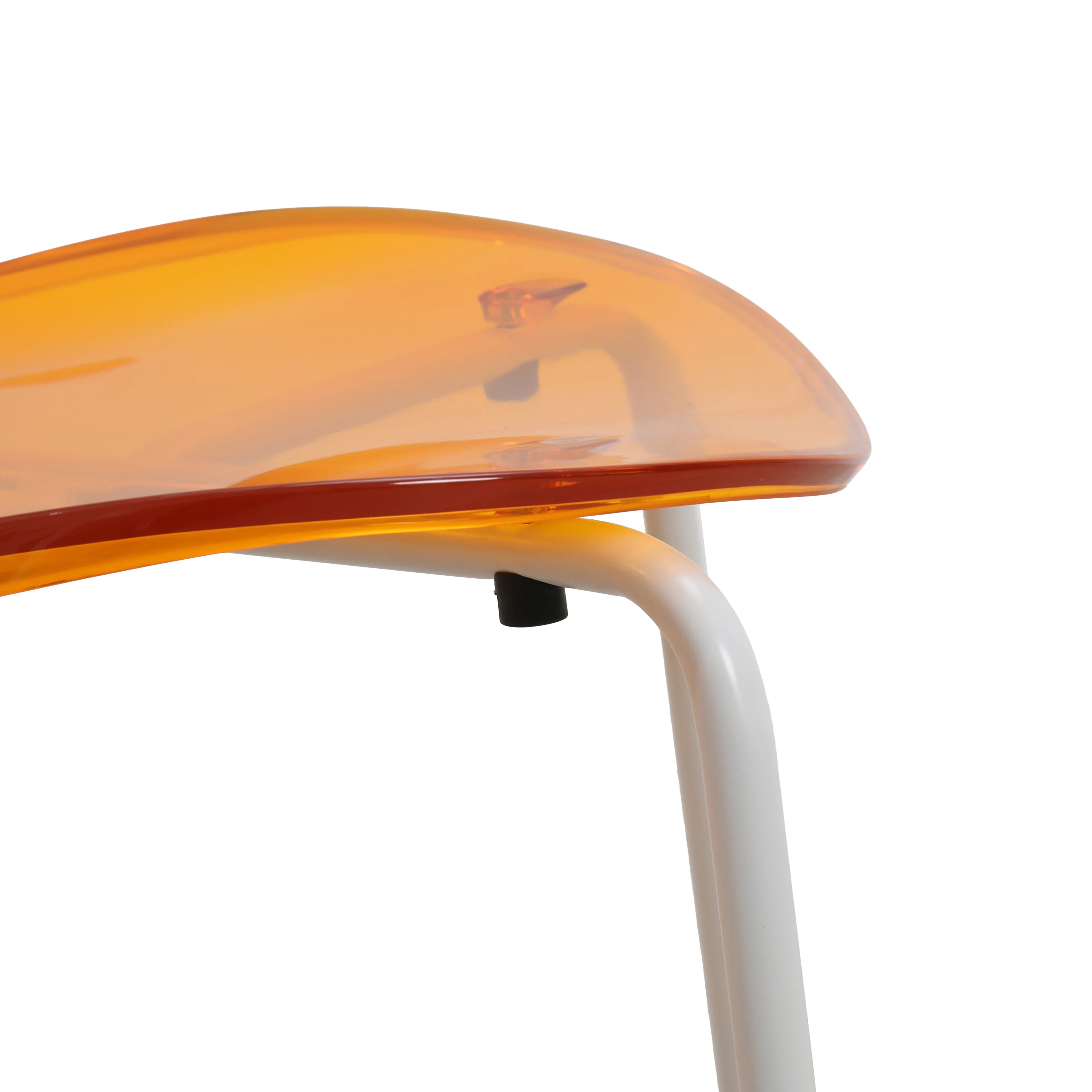 Modern Oyster Transparent Side Chair in White Base