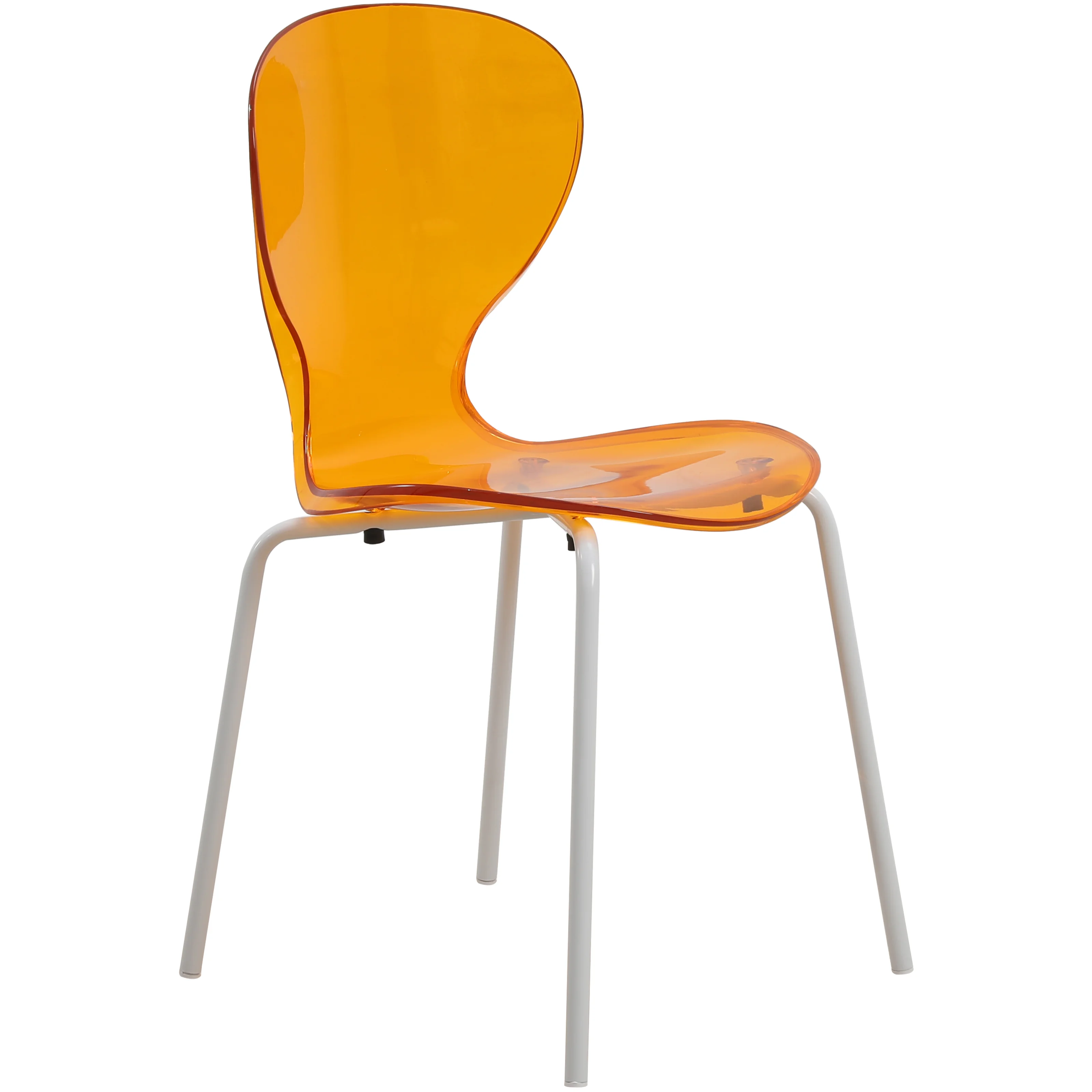 5-Piece Dining Set Round White MDF Dining Table and 4 Plastic Dining Chairs with White Base