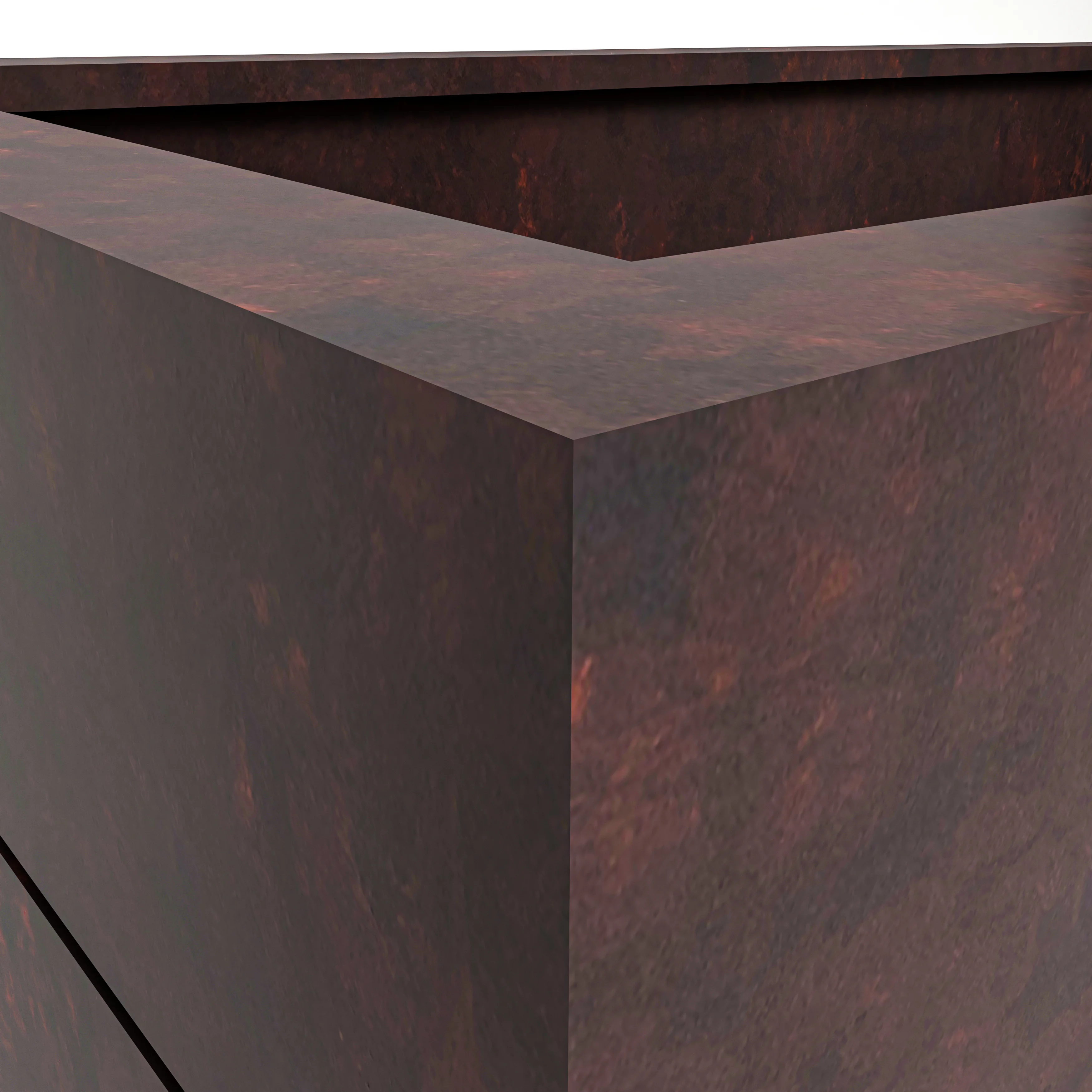 Oasis Series Rectangle Poly Stone Planter in Brown 15.7" x 13.8"   35.8 Long