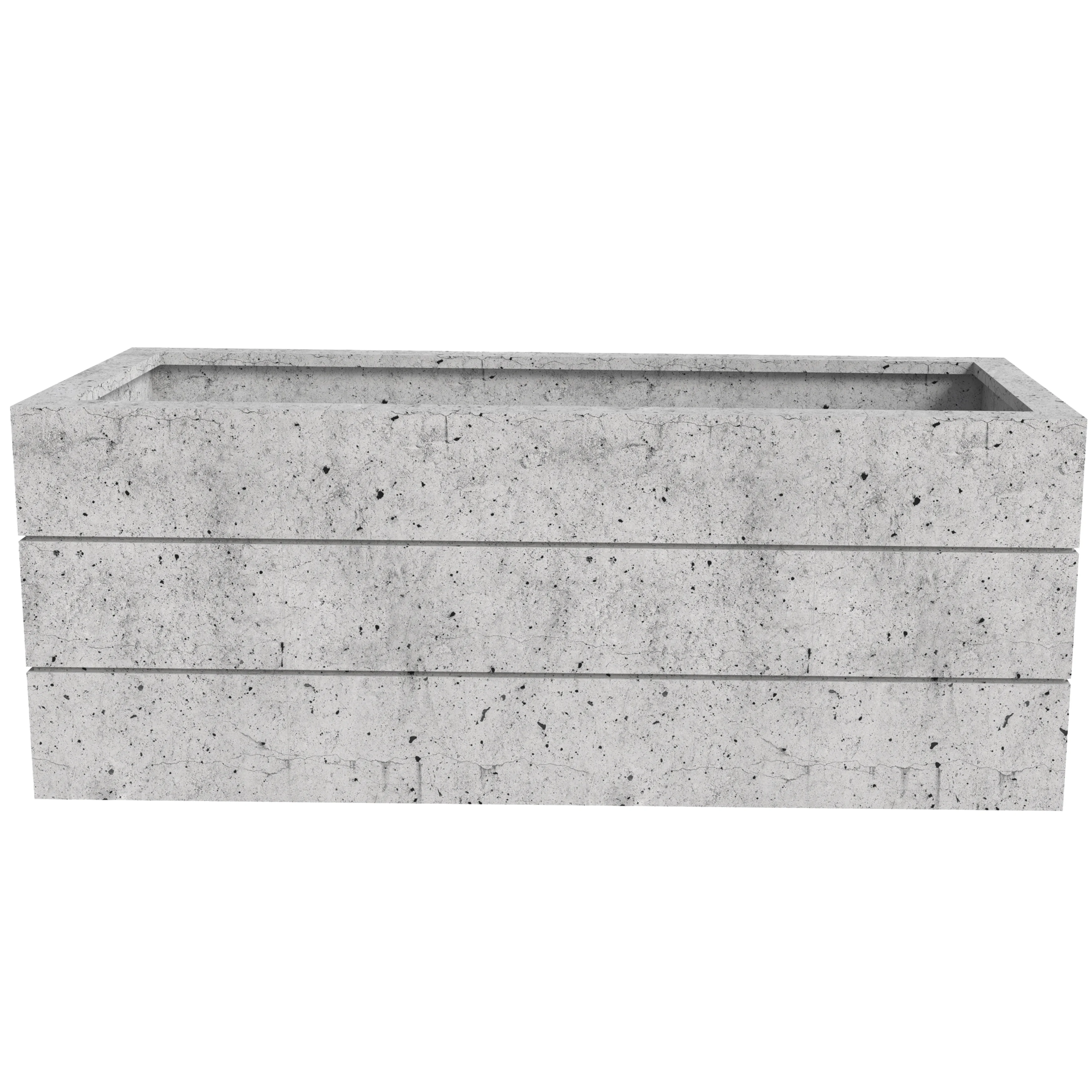 Oasis Series Rectangle Poly Stone Planter in White 15.7" x 13.8"   35.8 Long