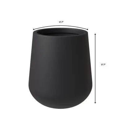Orchid Seires Poly Stone Planter in Black 17.7 Dia 17.7 High