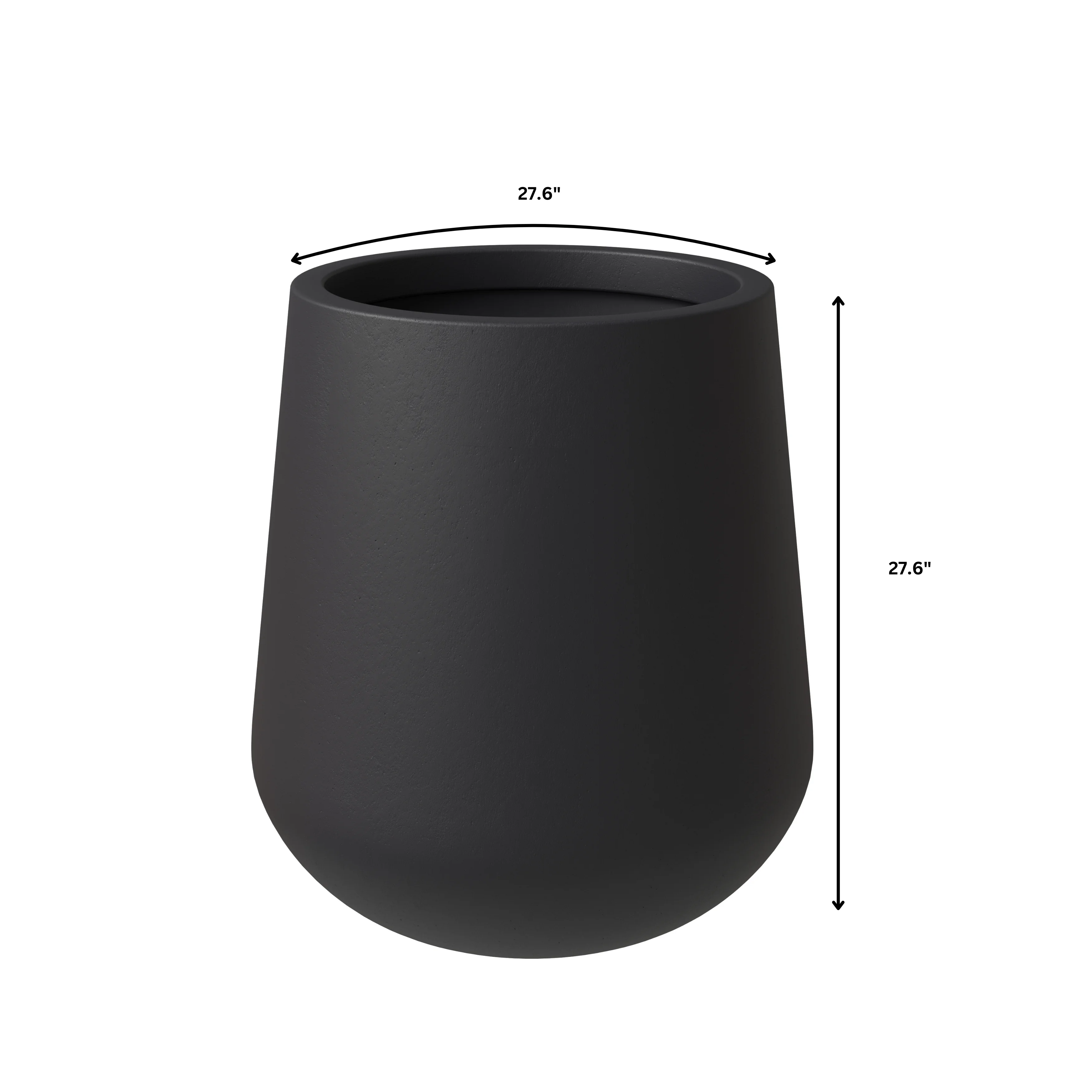 Orchid Seires Poly Stone Planter in Black 27.6 Dia 27.6 High