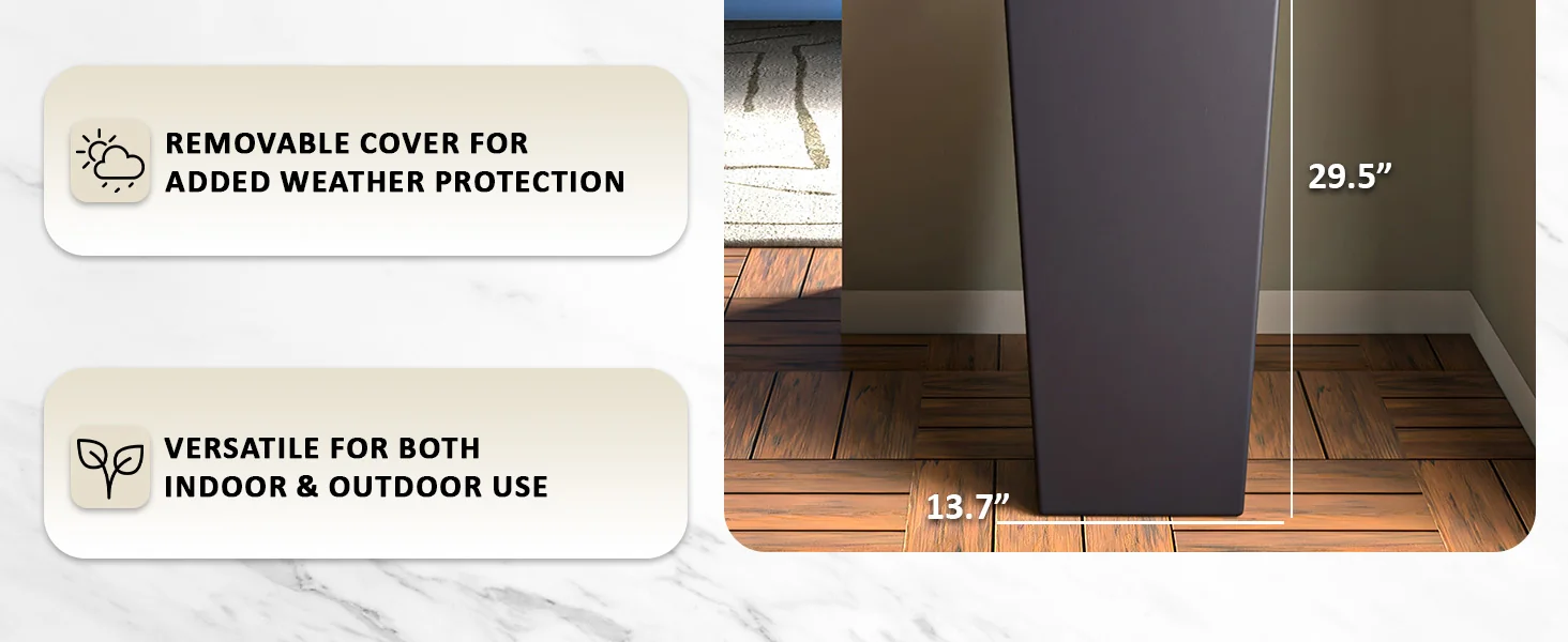 Orna Series Poly Stone Planter 13.8 Dia 29.4 High in Black