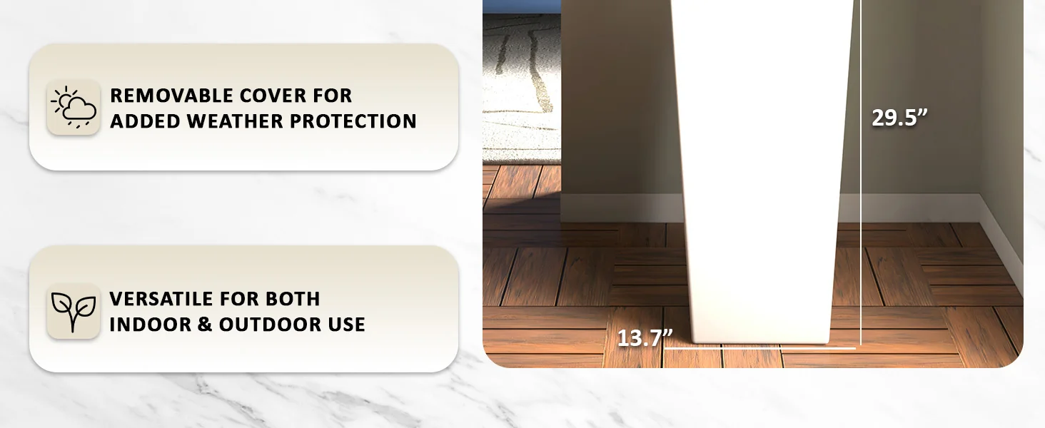 Orna Series Poly Stone Planter 13.8 Dia 29.4 High in White