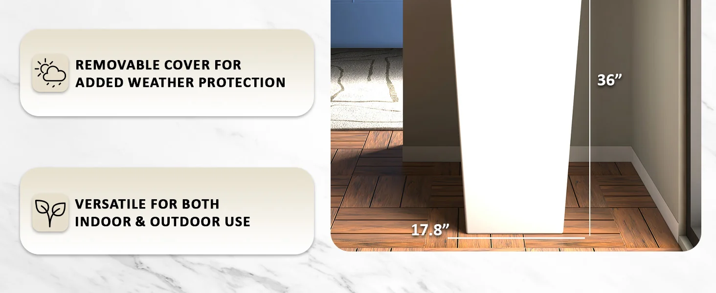 Orna Series Poly Stone Planter 17.7 Dia 36.2 High in White