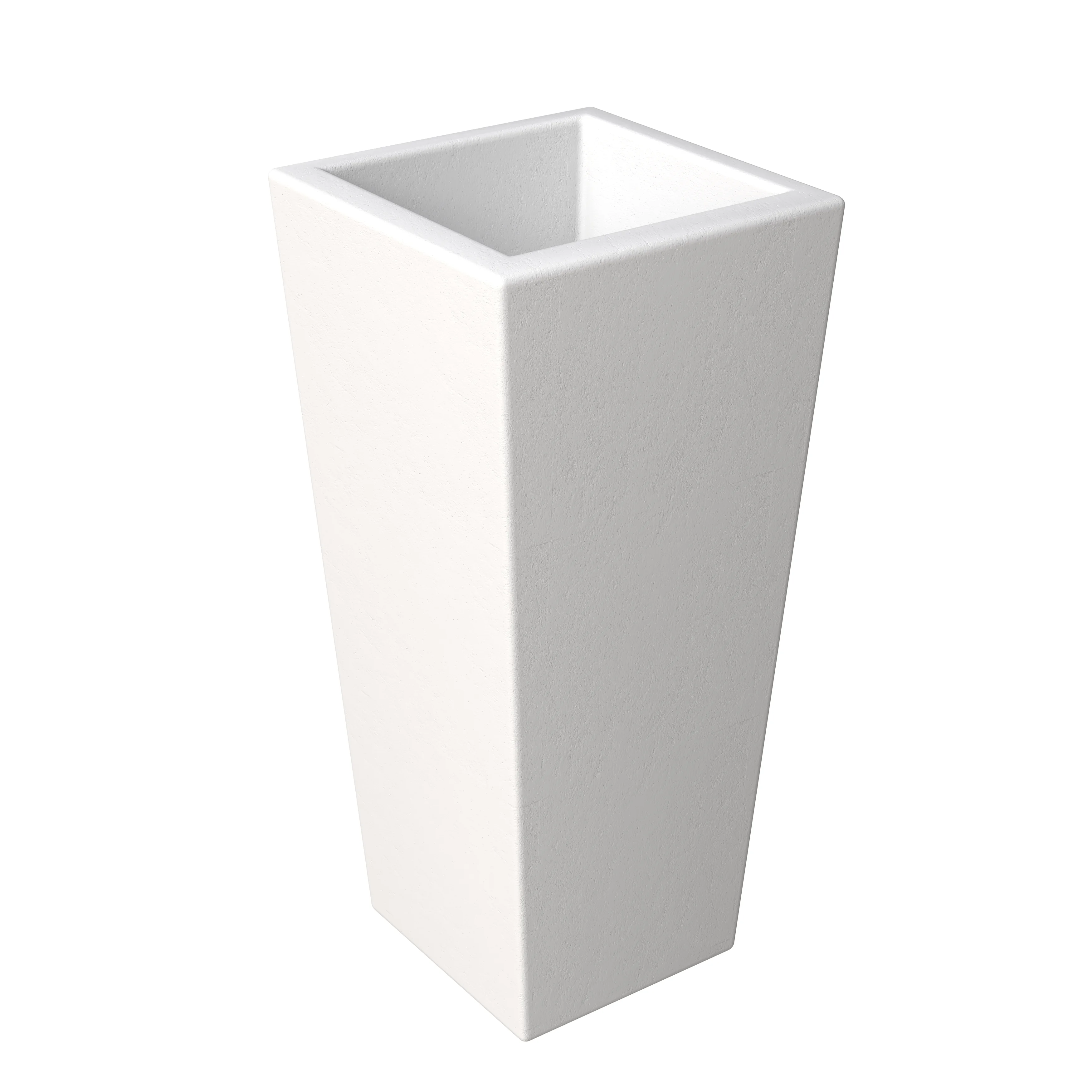 Orna Series Poly Stone Planter 17.7 Dia 36.2 High in White