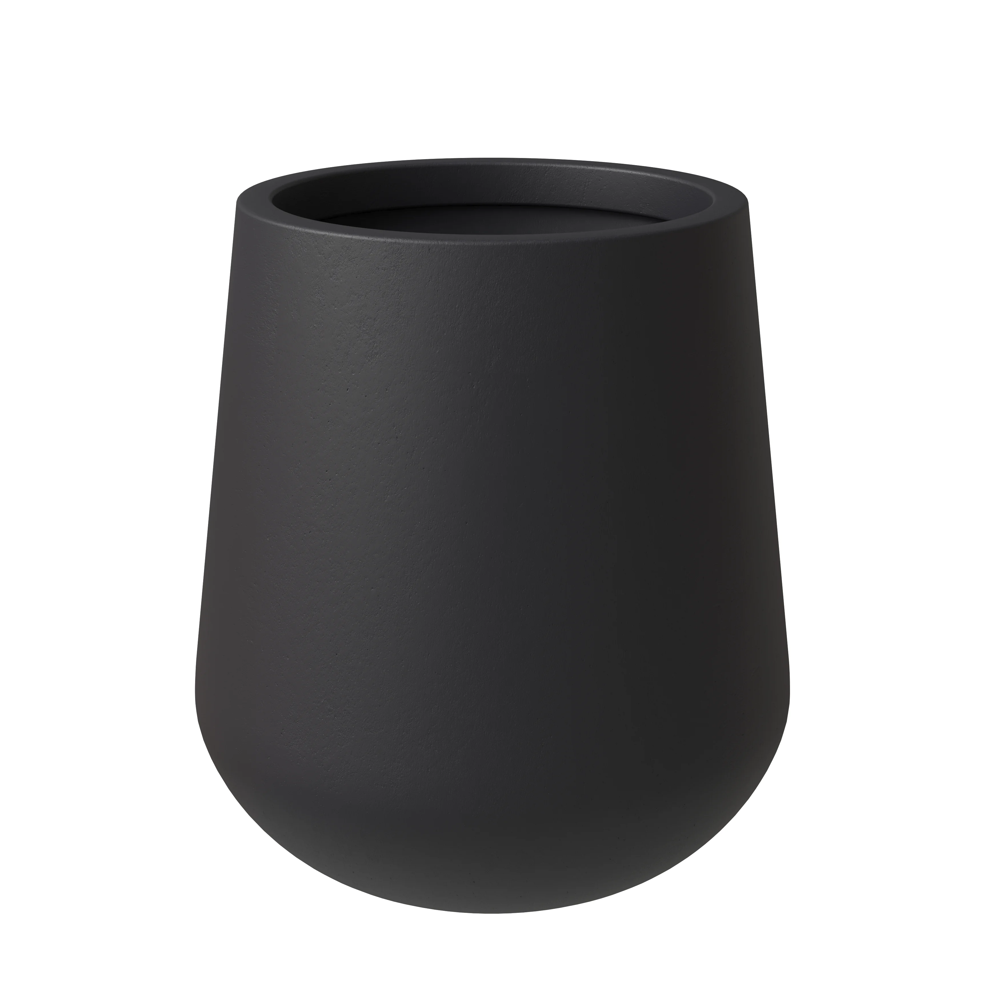 Orchid Seires Poly Stone Planter in Black 7.1 Dia 7.9 High
