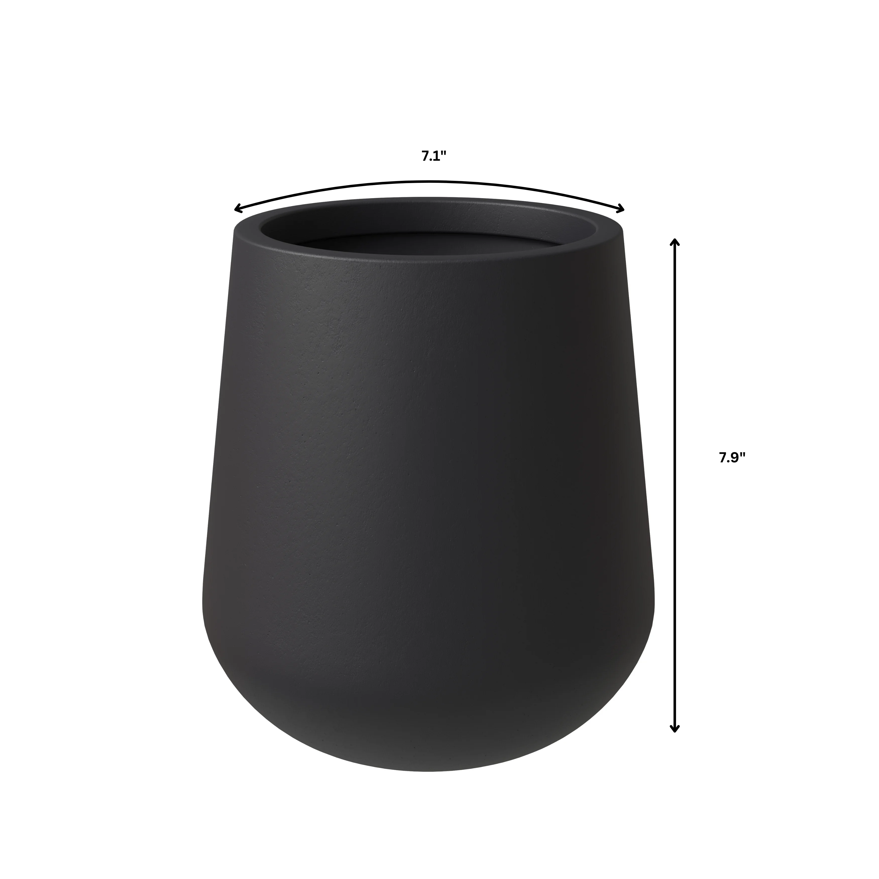 Orchid Seires Poly Stone Planter in Black 7.1 Dia 7.9 High