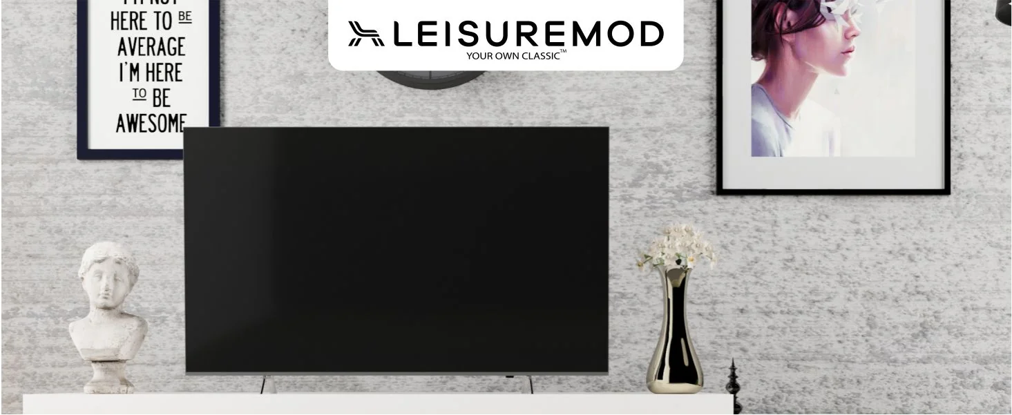 Orford Mid-Century Modern TV Stand with MDF Shelves and Powder Coated Iron Legs in White