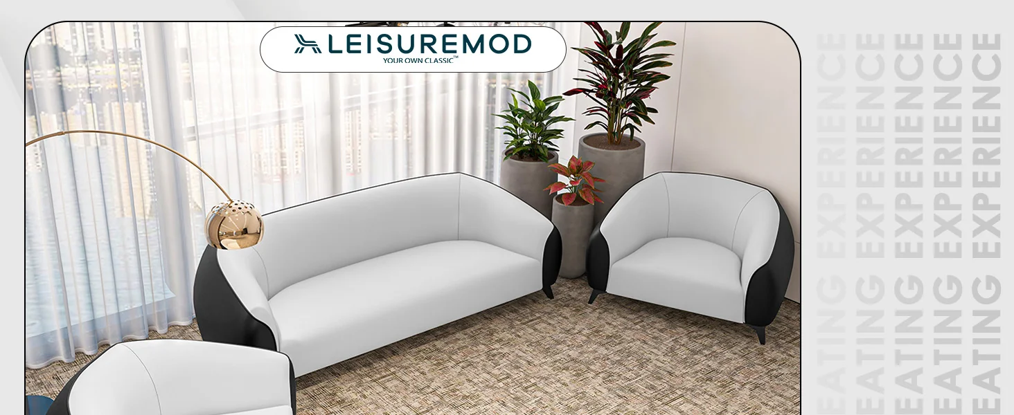 Opula Collection Sofa Set, 2 Single Seaters, and 3 seater In Black\White