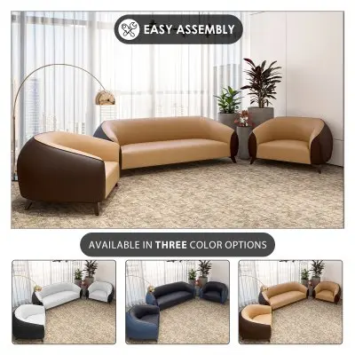 Opula Collection Sofa Set, 2 Single Seaters, and 3 seater In Brown
