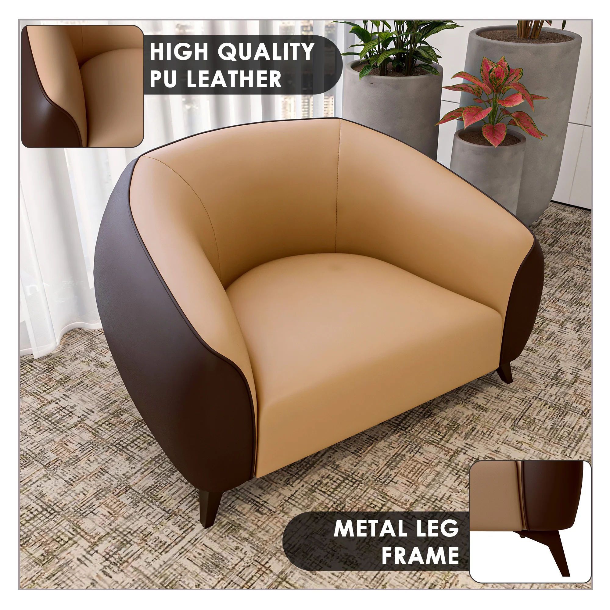 Opula Collection Single Seater Sofa In Brown