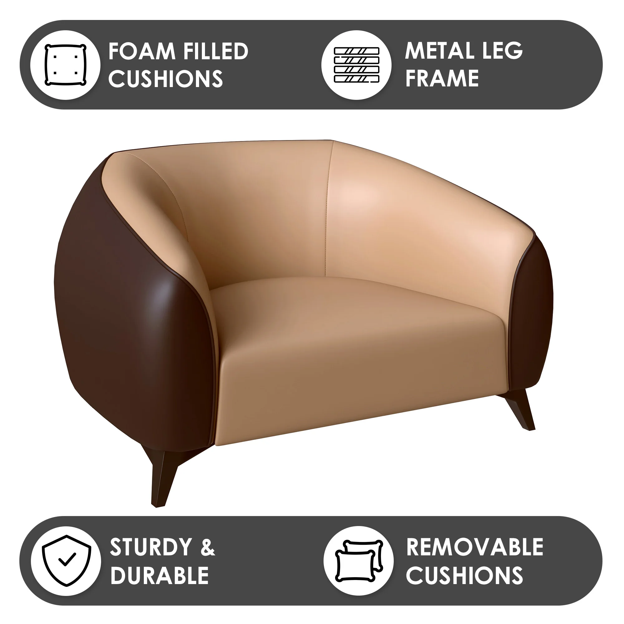 Opula Collection Single Seater Sofa In Brown