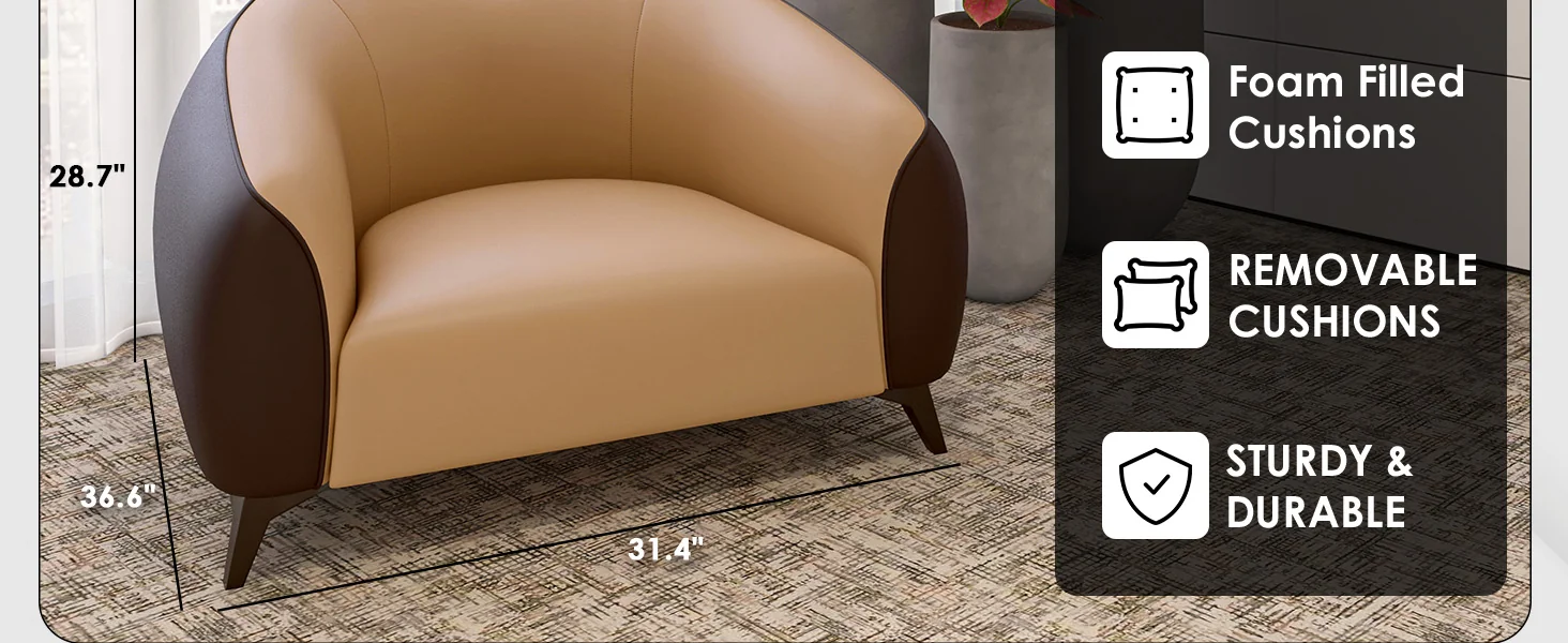 Opula Collection Single Seater Sofa In Brown