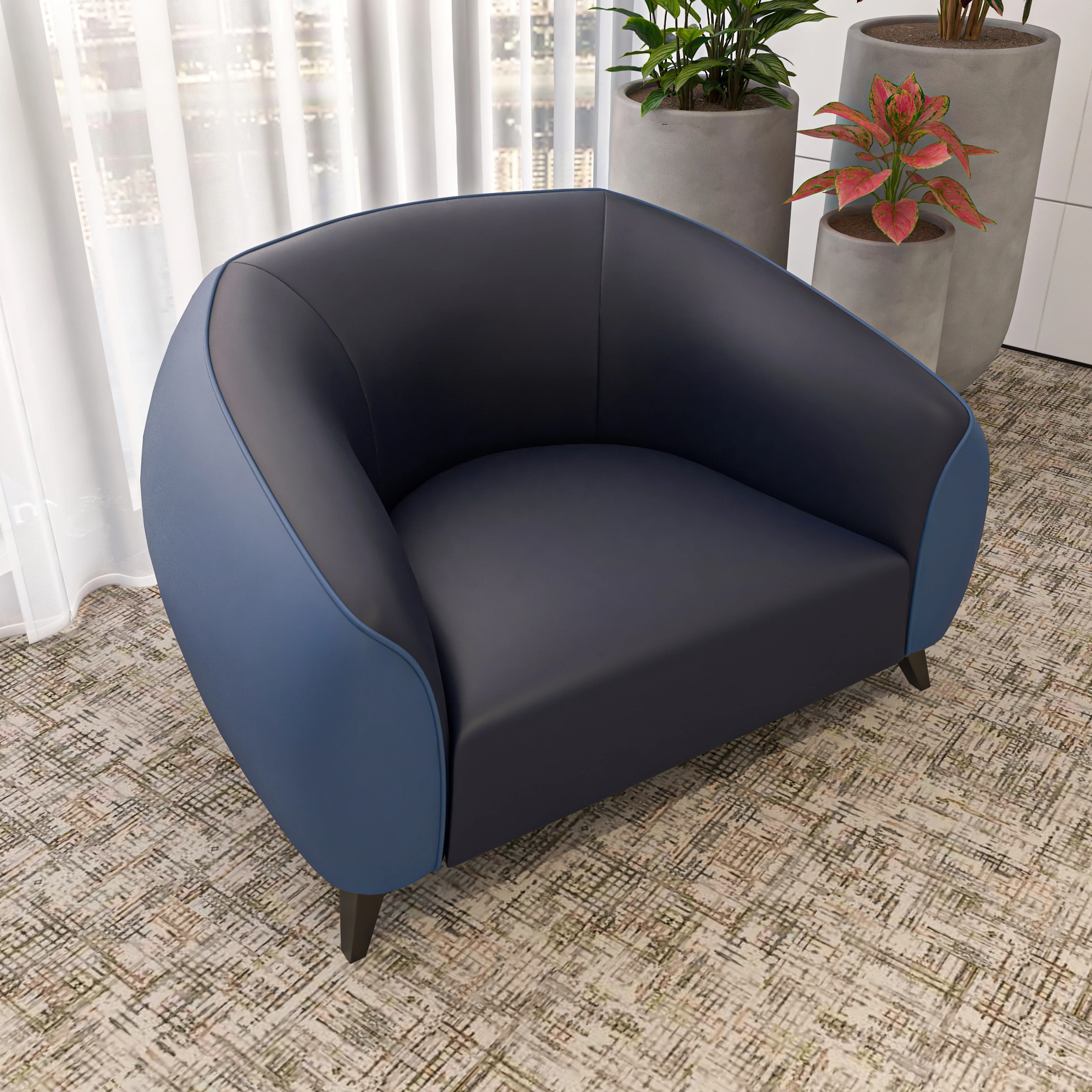 Opula Collection Single Seater Sofa In Blue