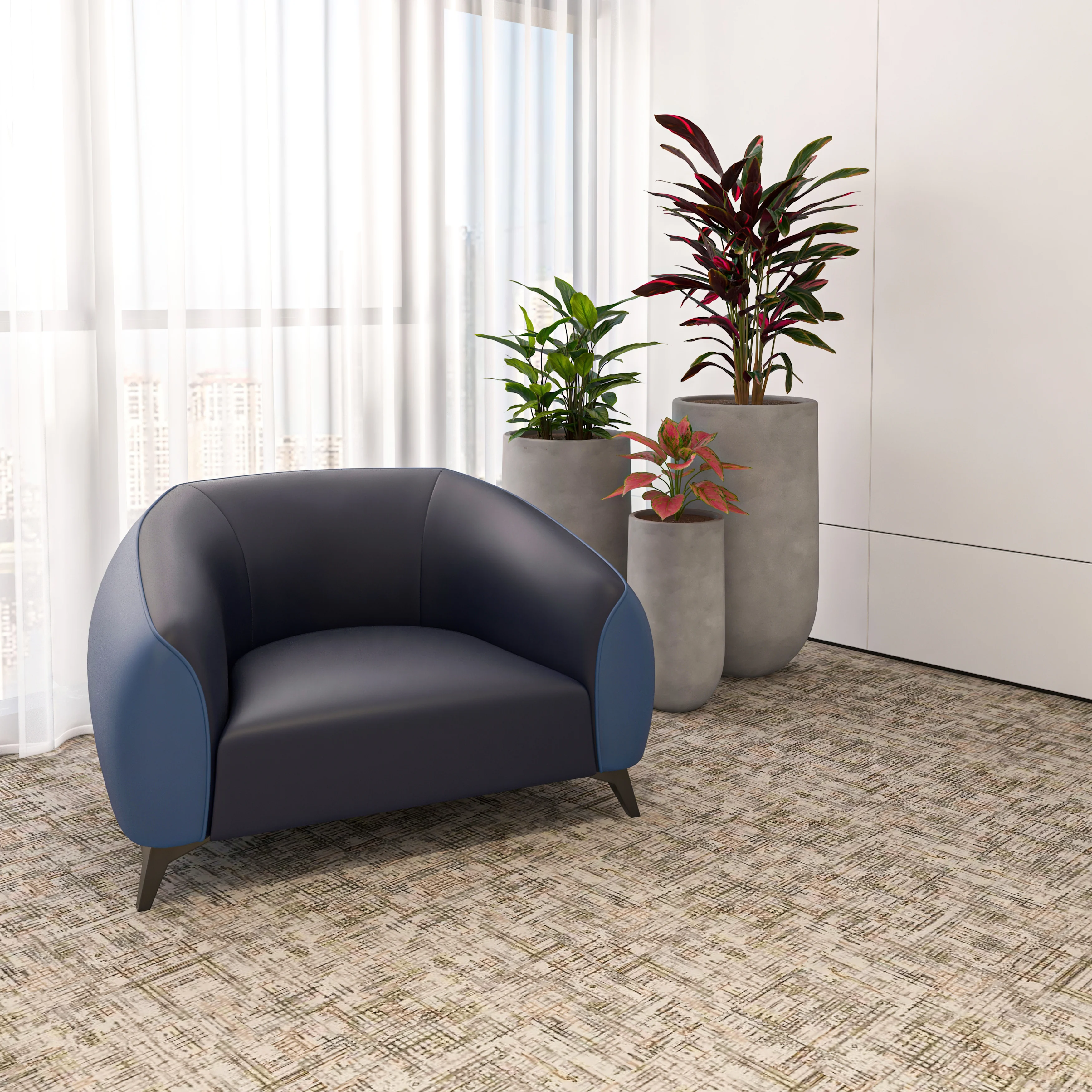 Opula Collection Single Seater Sofa In Blue