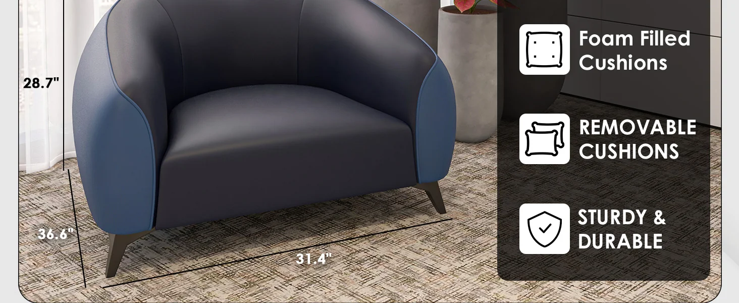 Opula Collection Single Seater Sofa In Blue