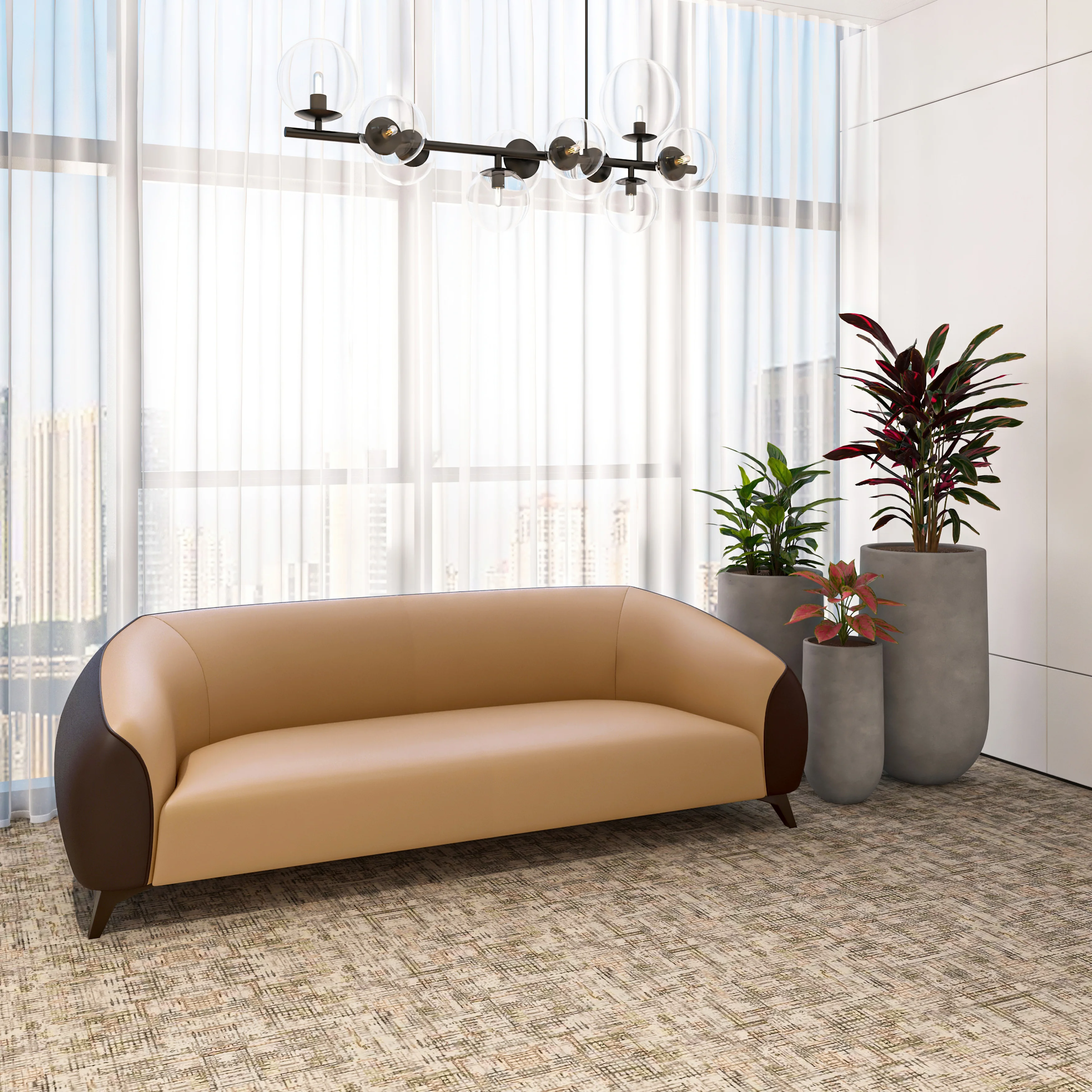 Opula Collection Three Seater Sofa In Brown