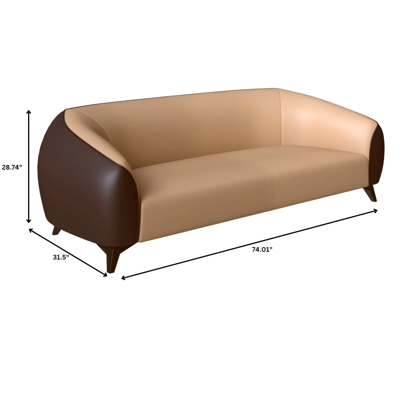 Opula Collection Three Seater Sofa In Brown