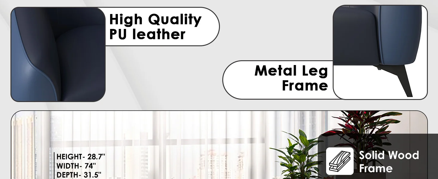 Opula Collection Three Seater Sofa In Blue