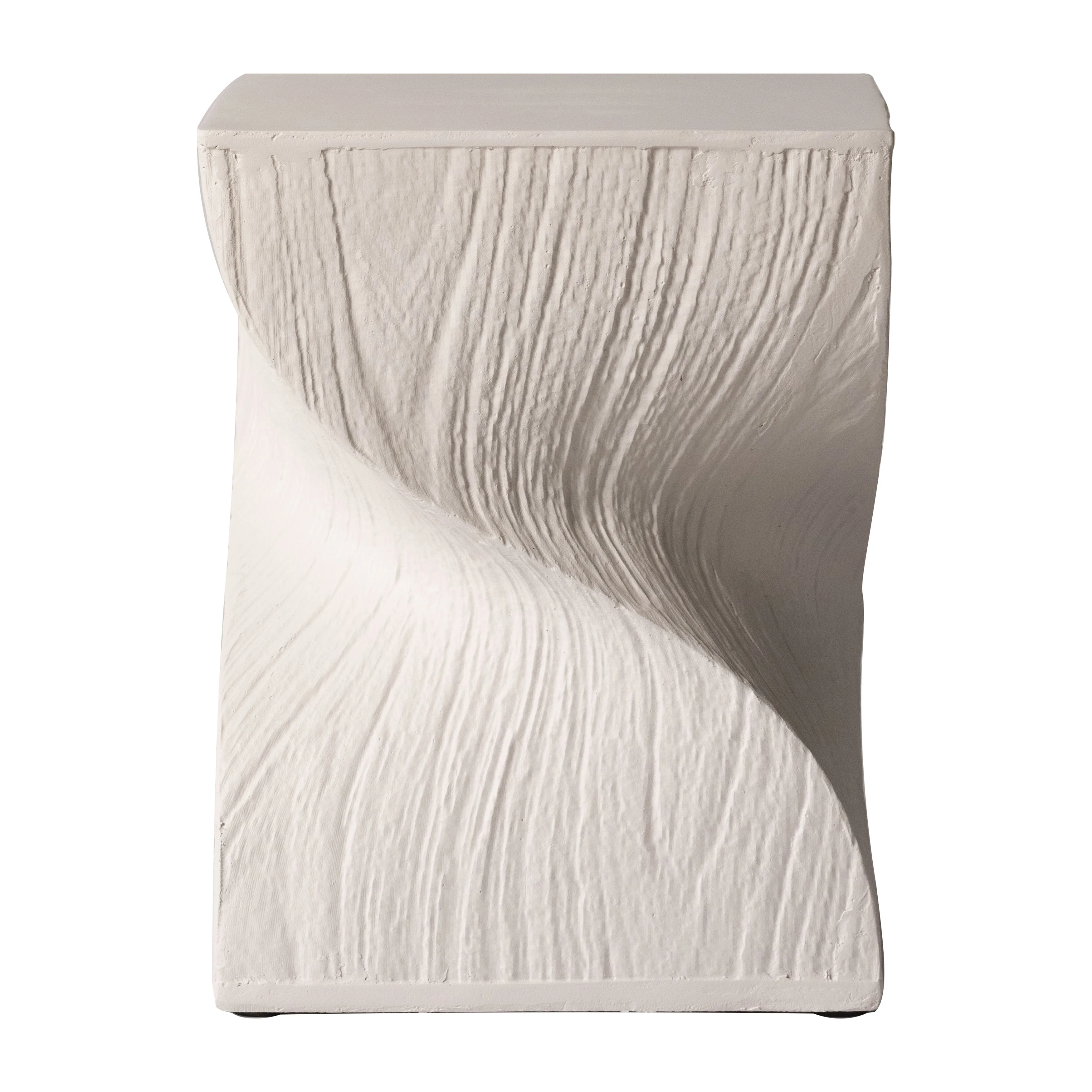 Onyx Collection Fiberglass Outdoor Side Table in Cream