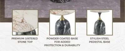 Oslo Collection Modern End Table In Grey