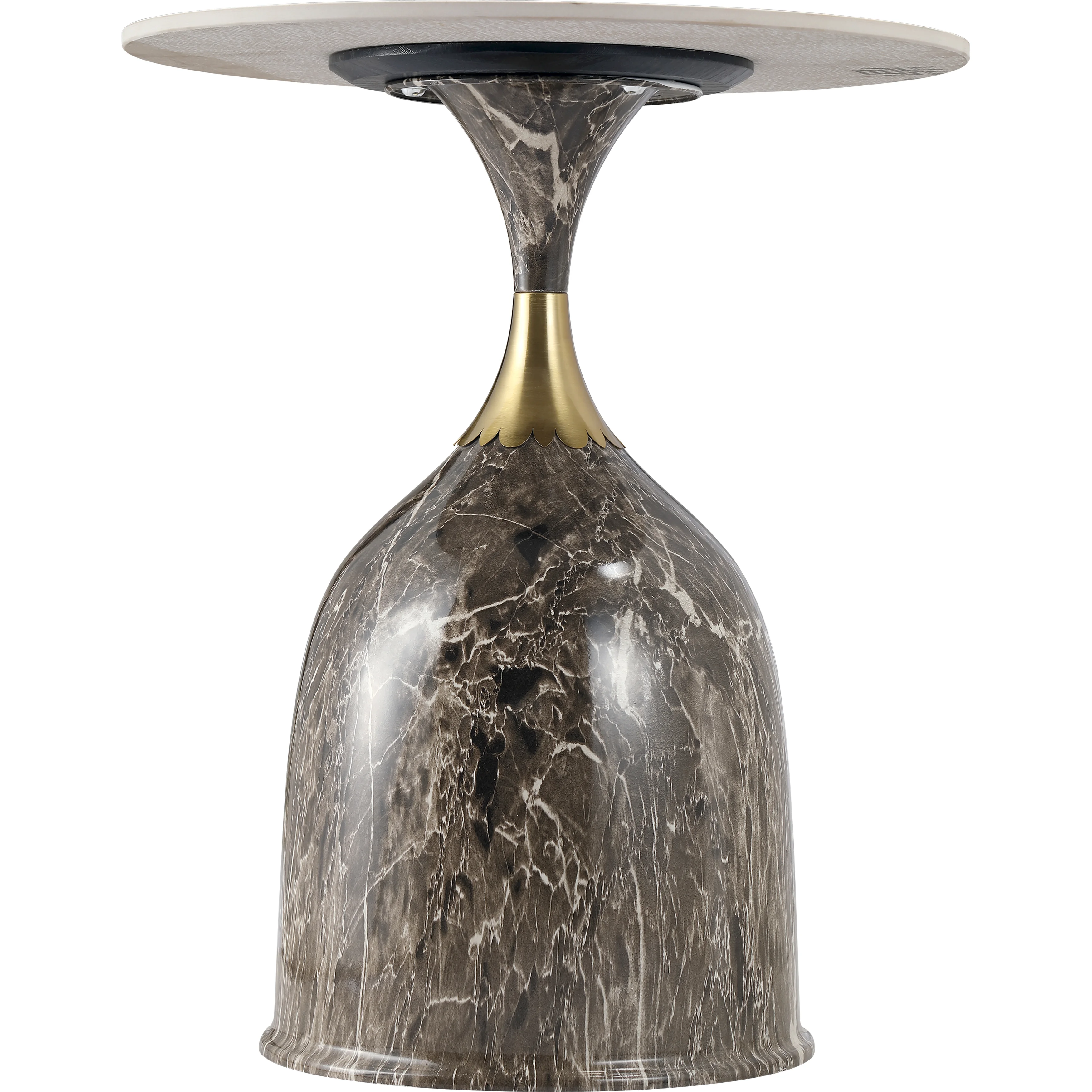 Oslo Collection Modern End Table In Marbled Brown