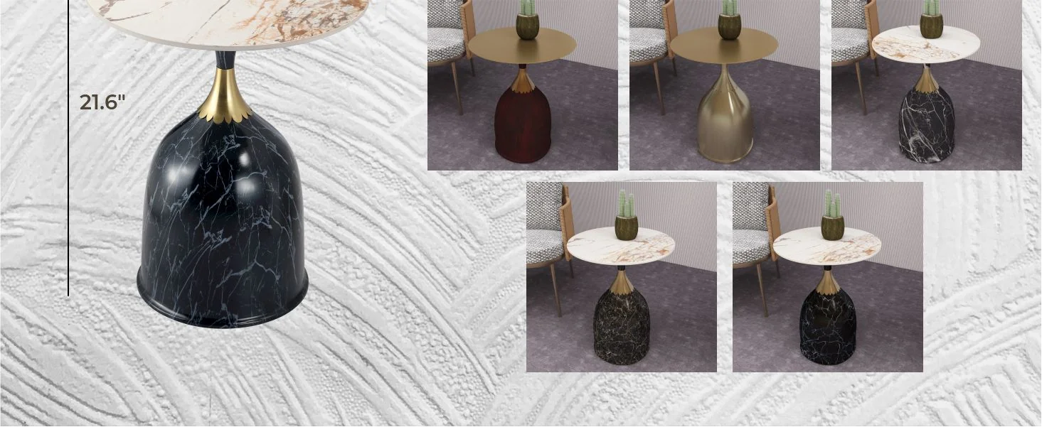 Oslo Collection Modern End Table In Stone Black