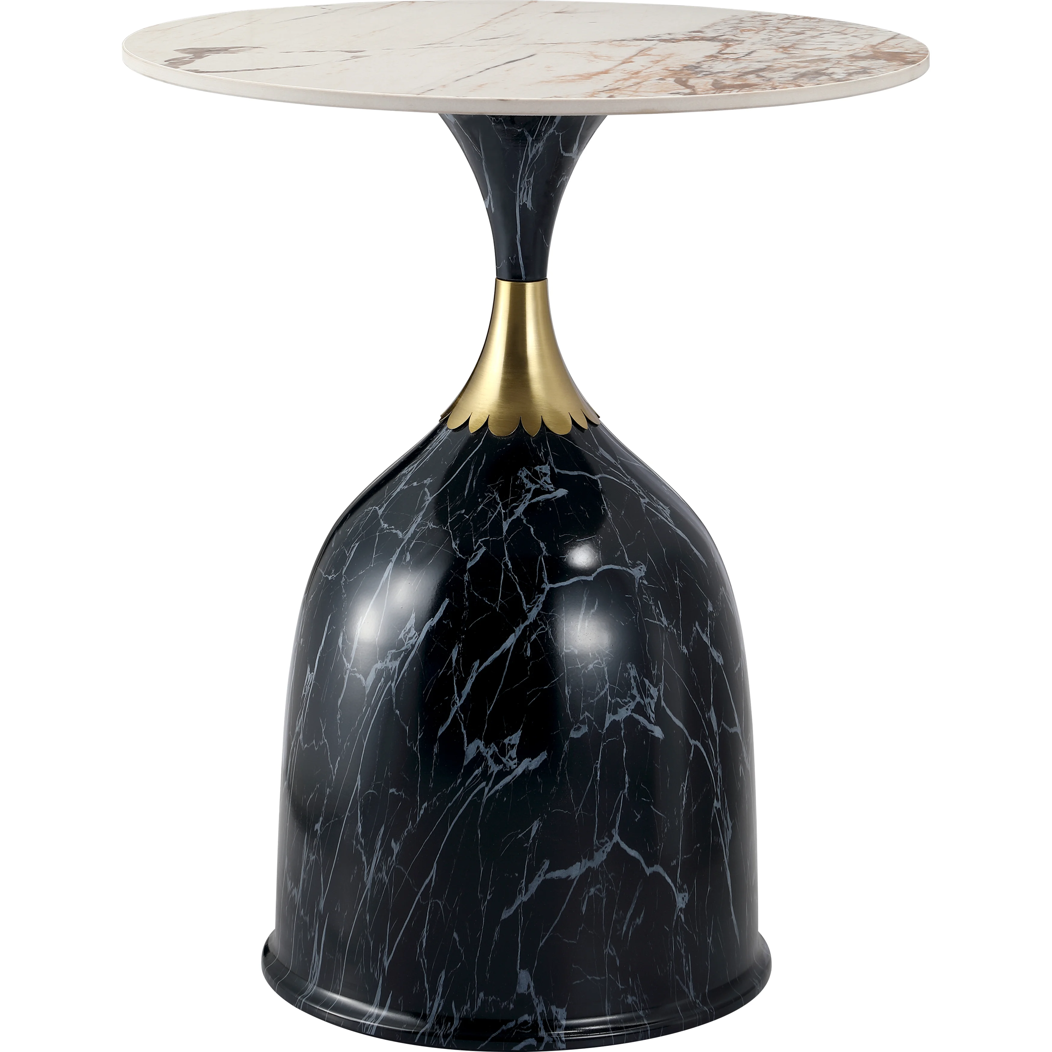 Oslo Collection Modern End Table In Stone Black