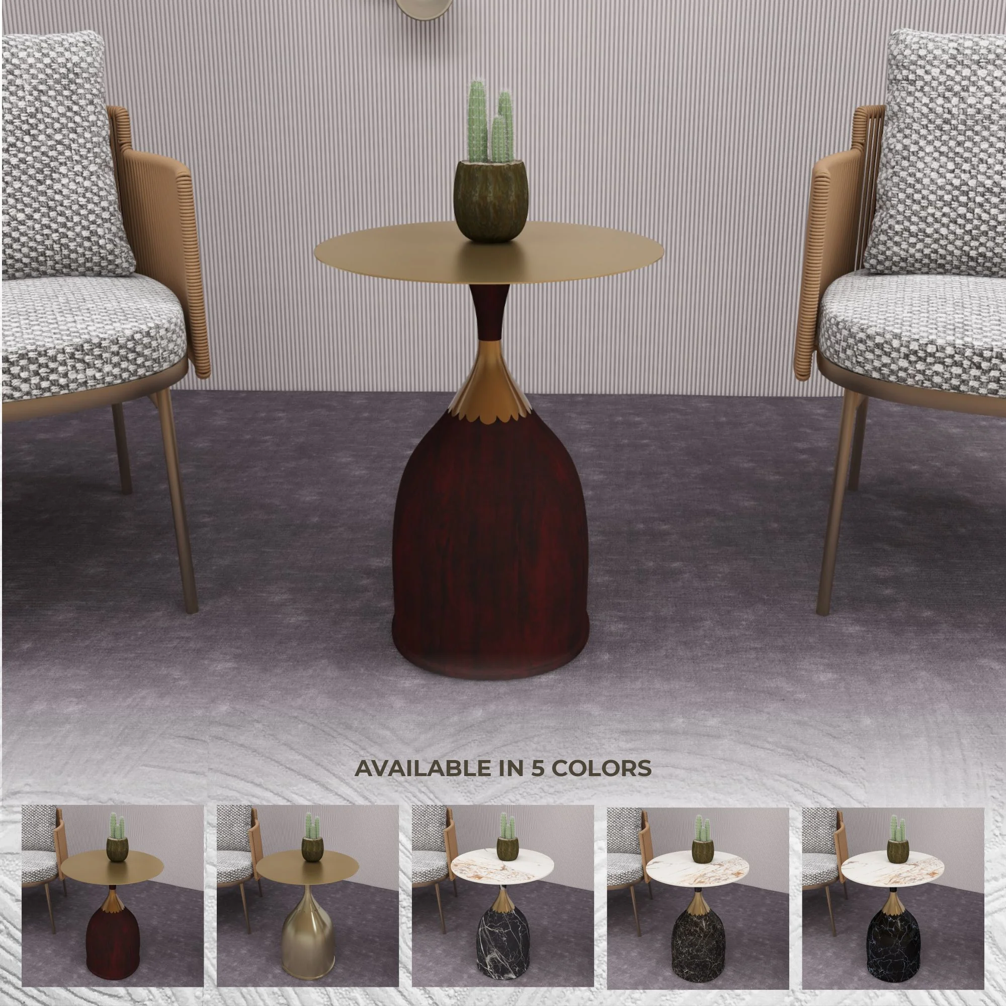 Oslo Collection Modern End Table In Wood Brown