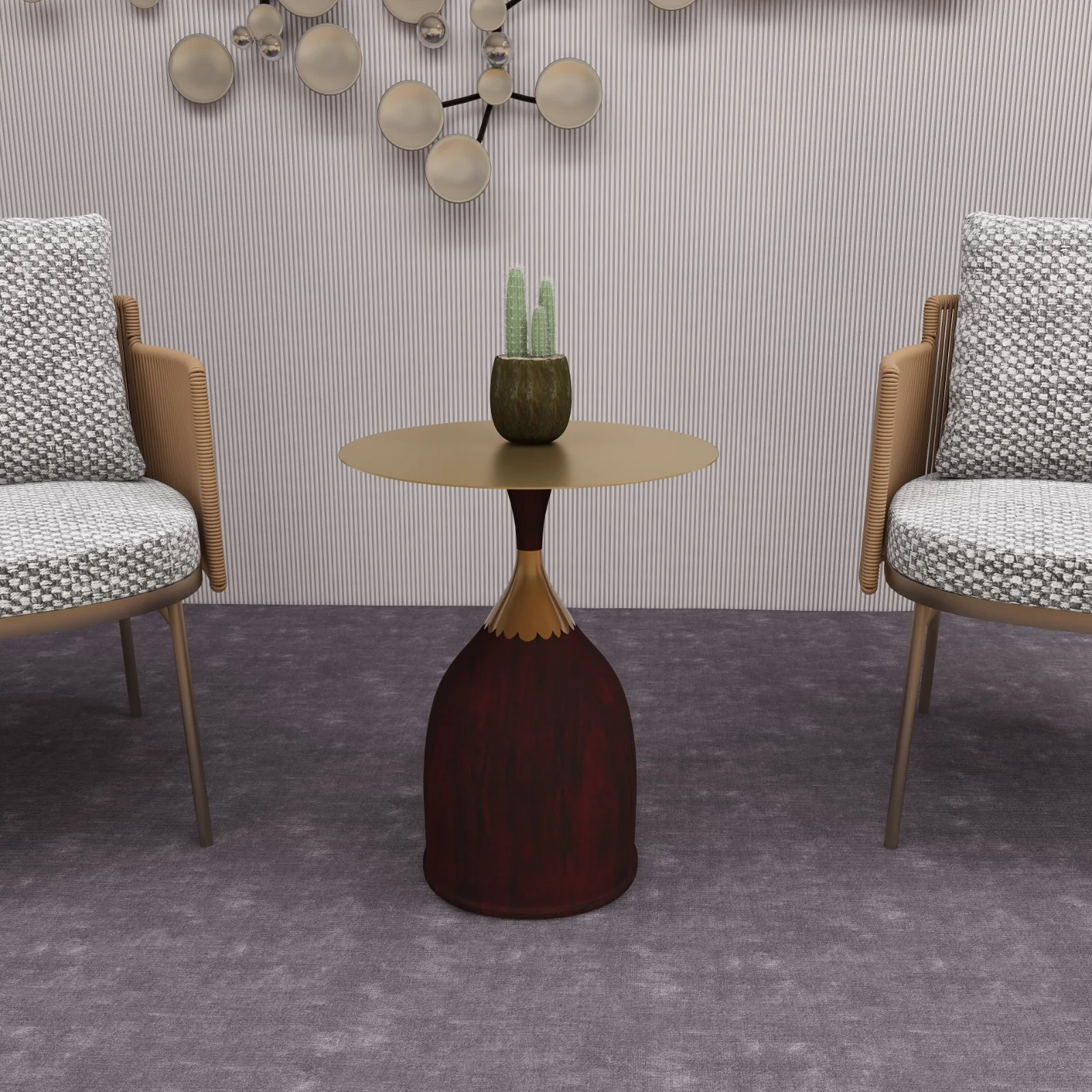 Oslo Collection Modern End Table In Wood Brown