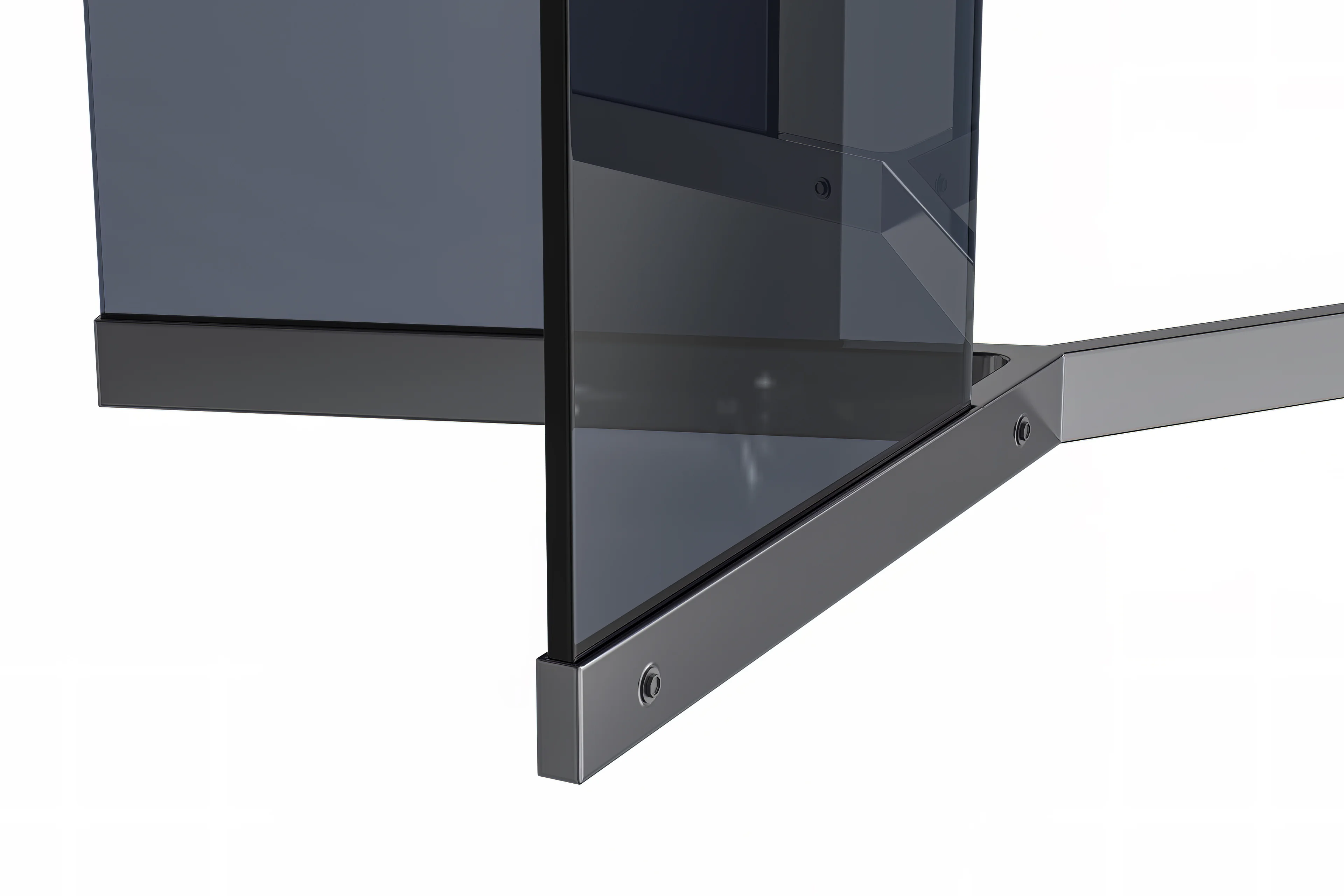 Oryn Series Modern Dining Table Black Glass and Steel Base, With 55 White/Gold Sintered Stone Top