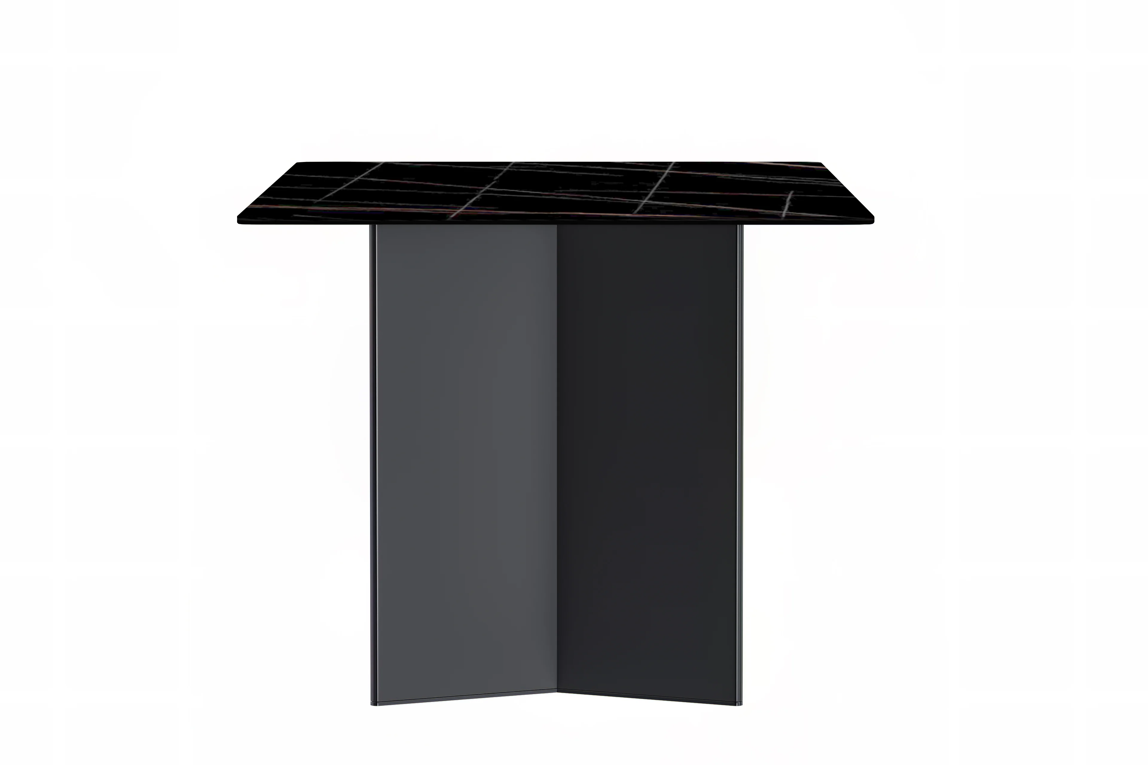 Olyra Series Modern Dining Table Black Stainless Steel Base, With 71 Black/Gold Sintered Stone Top
