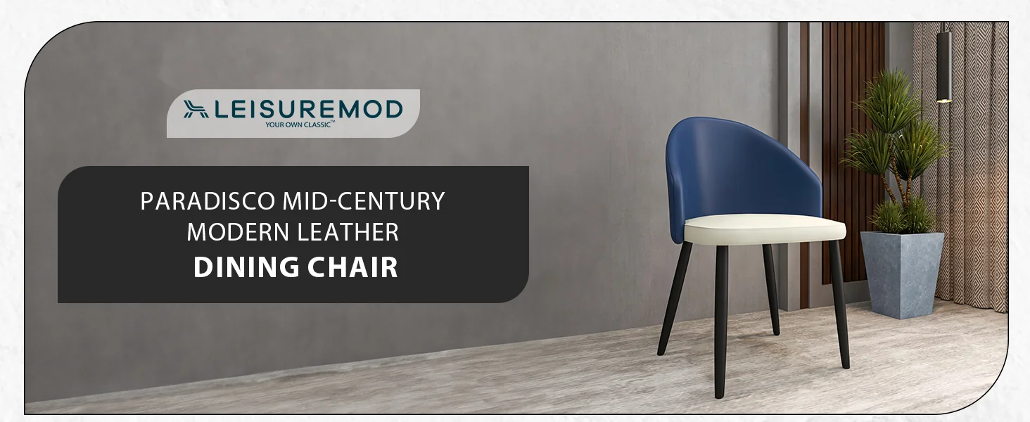 Paradiso Collection Modern Dining Seat in Blue with White Seat Set of 2