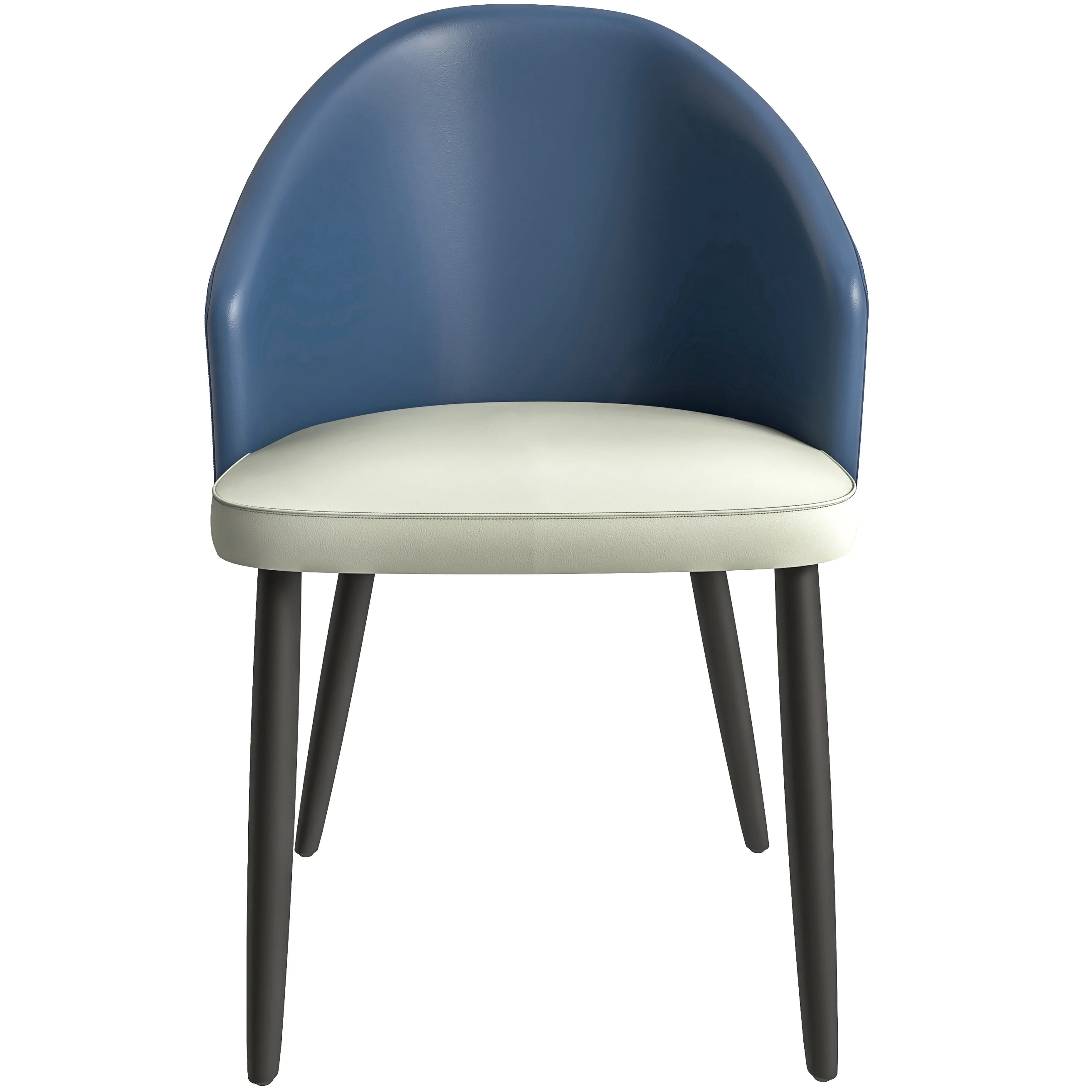 Paradiso Collection Modern Dining Seat in Blue with White Seat Set of 4