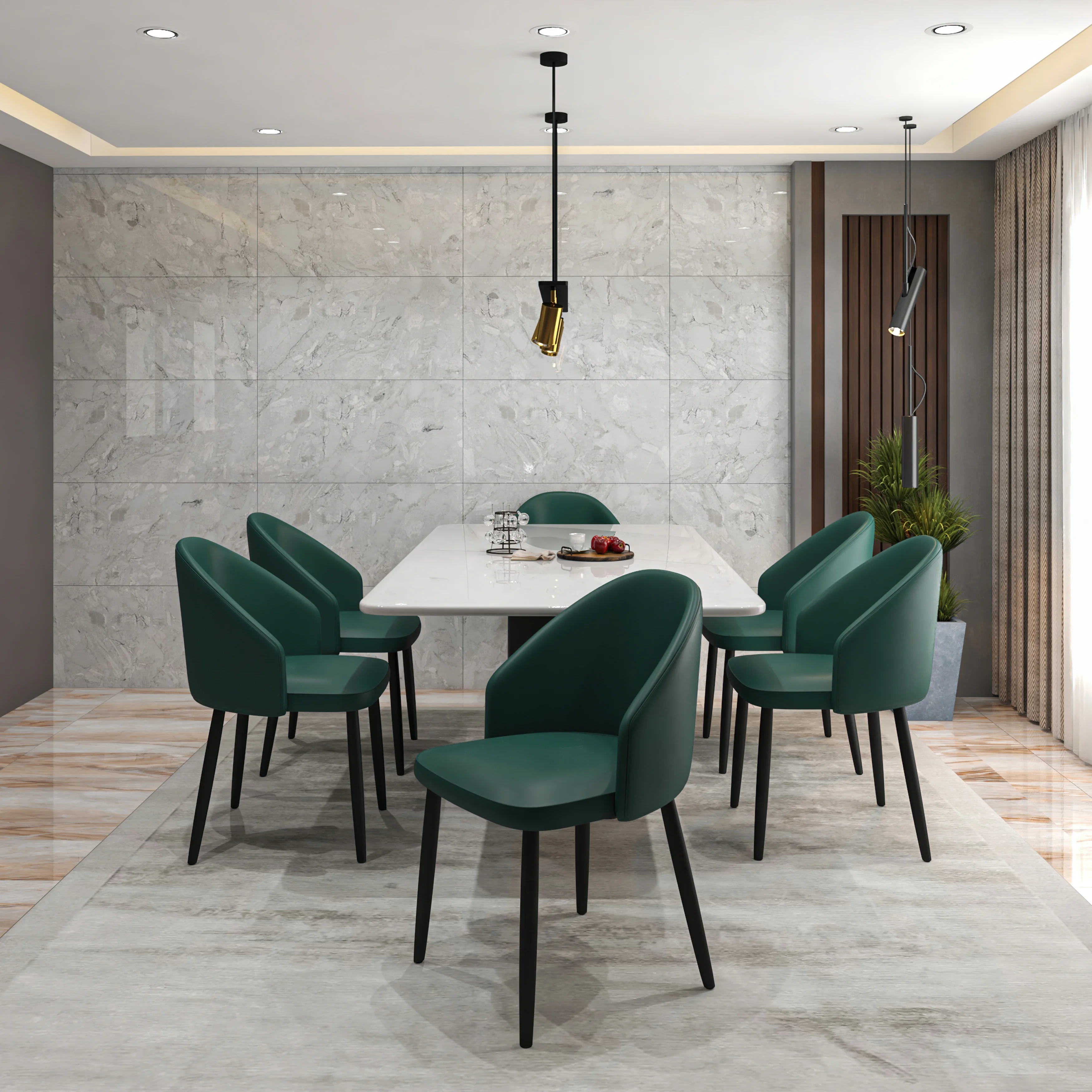 Paradiso Collection Modern Dining Seat in Green